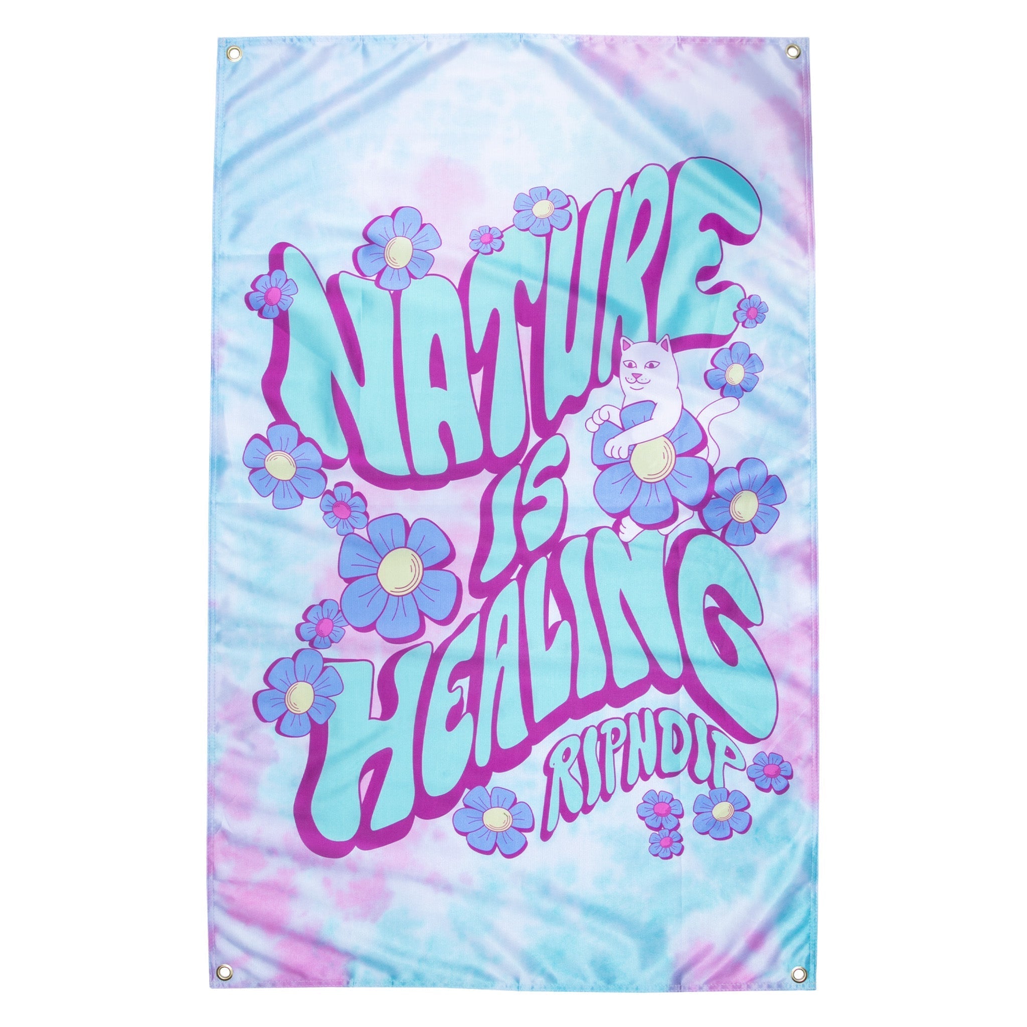 Nature Is Healing Wall Banner (Aqua/Pink)