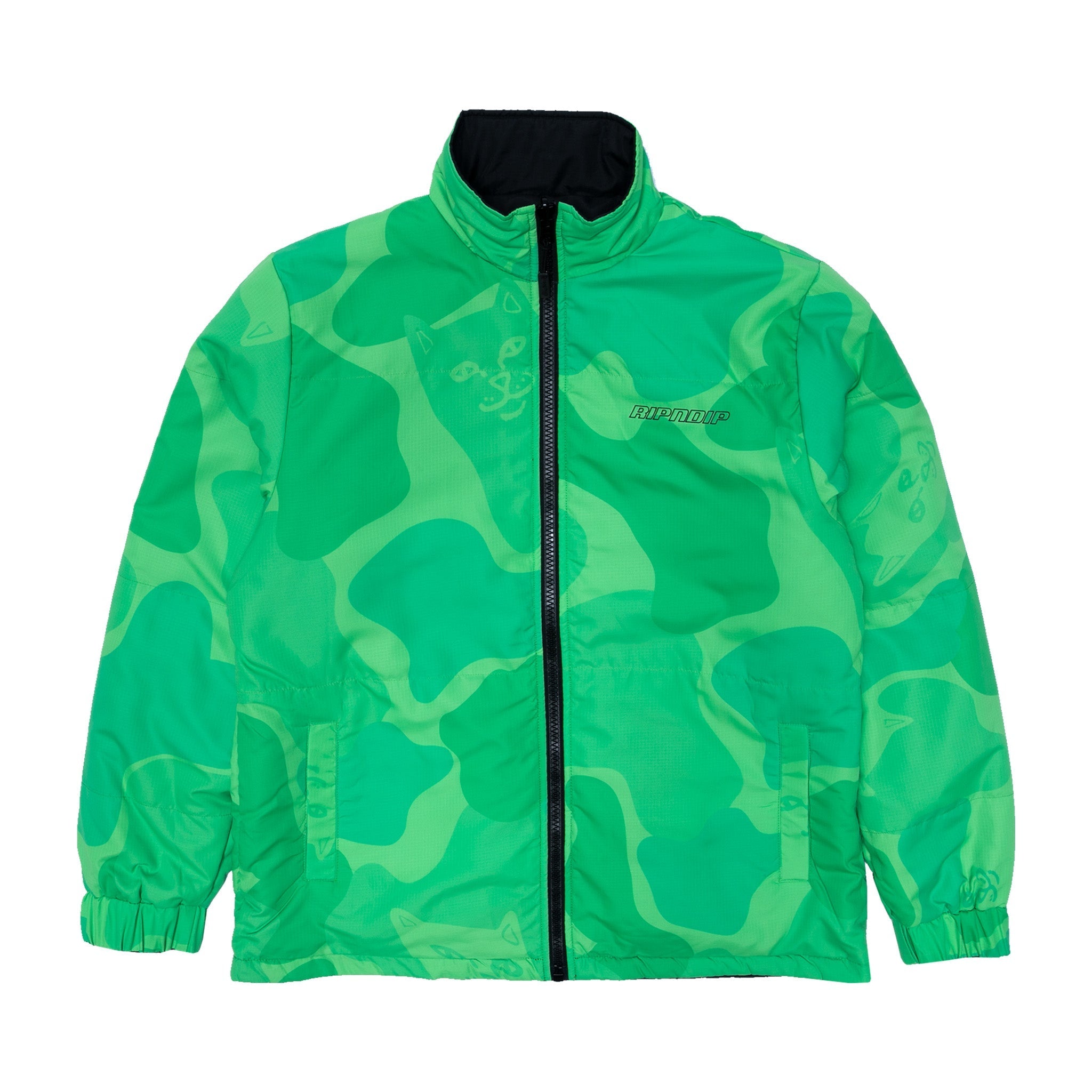 Neo Nerm Reversible Field Puffer Jacket (Black/Tonal Green)