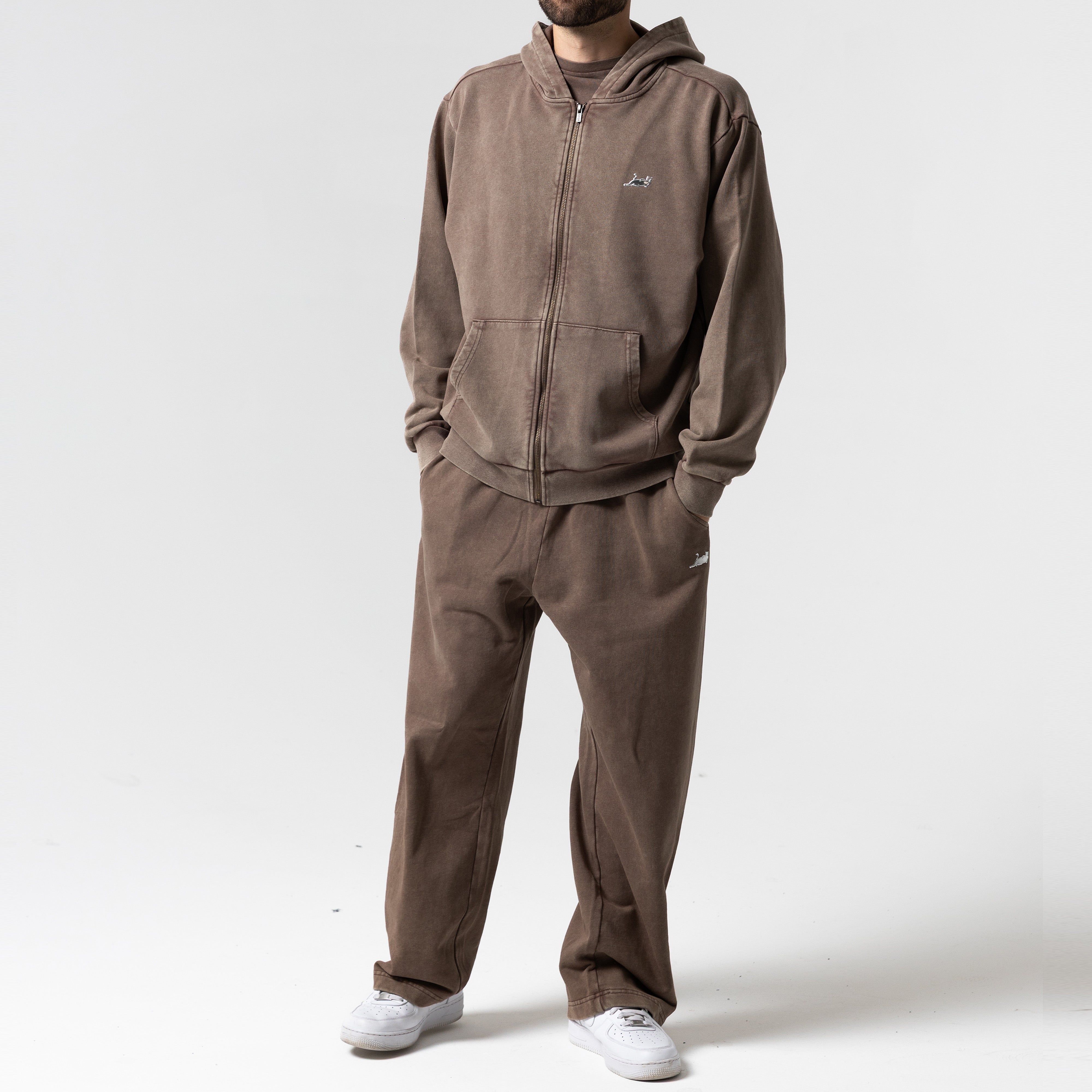 RIPNDIP Castanza Zip Up Hoodie (Brown Vintage Wash)
