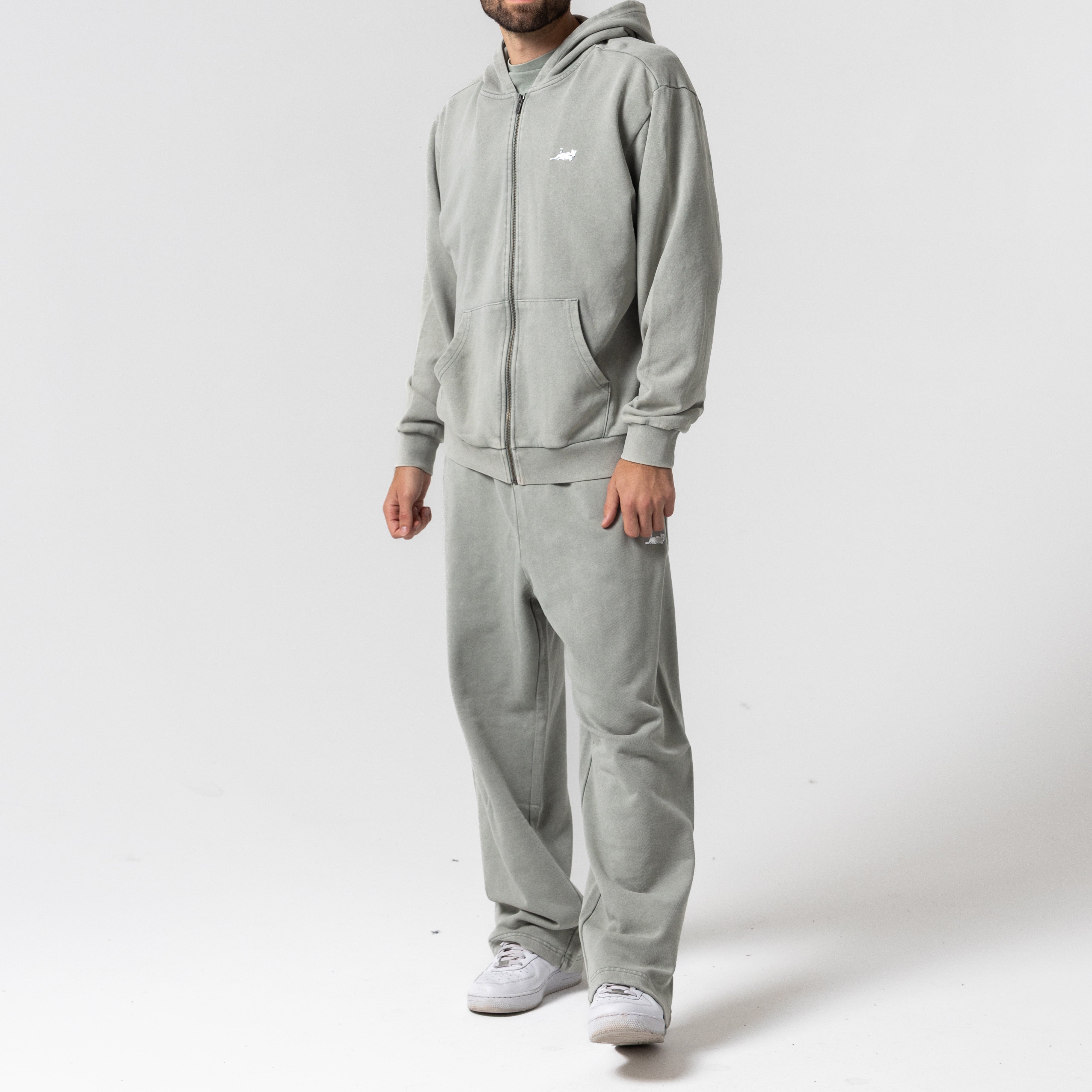 RIPNDIP Castanza Zip Up Hoodie (Sage Vintage Wash)