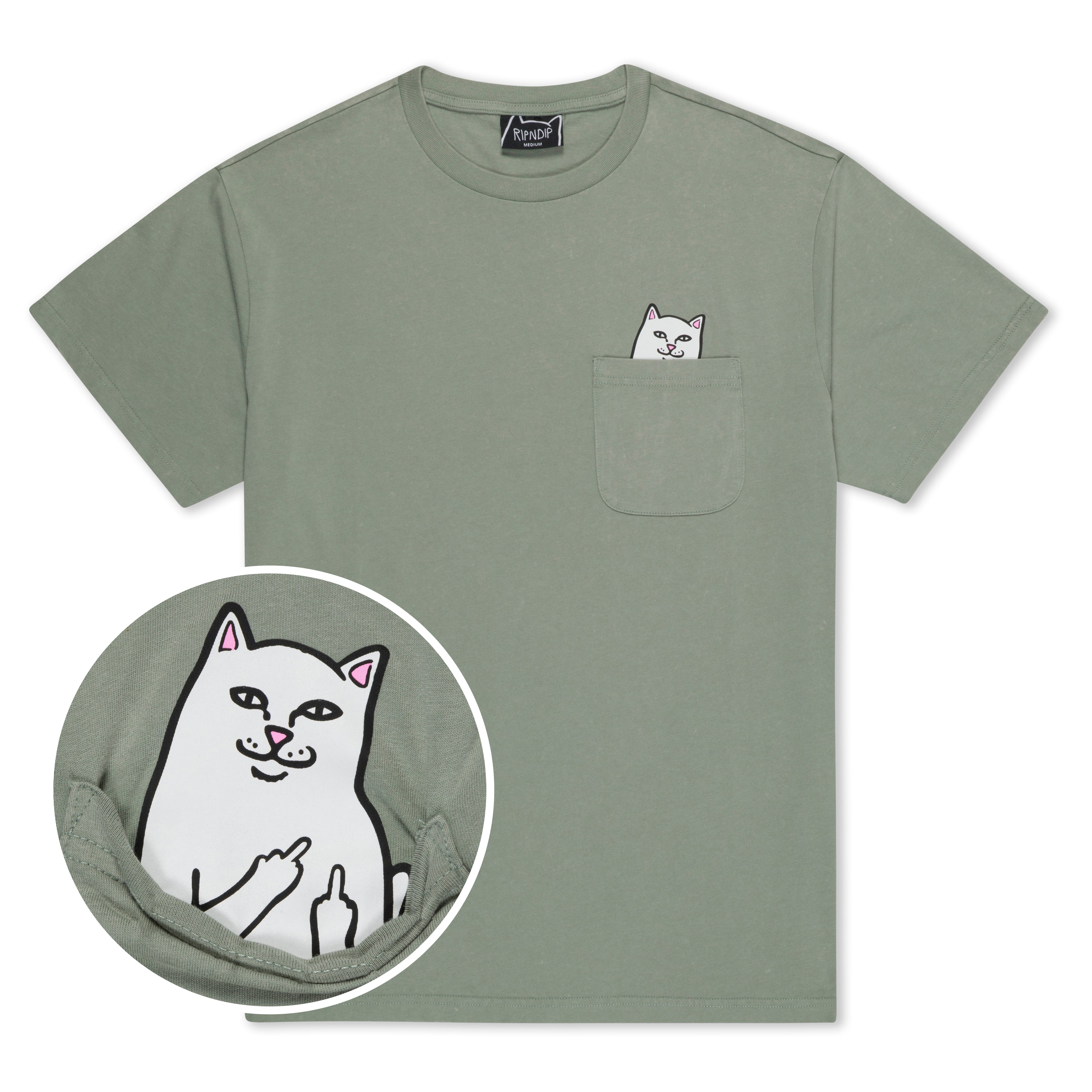 RIPNDIP Lord Nermal Pocket Tee (Sage Vintage Wash)