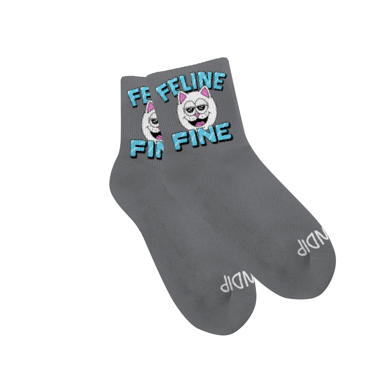 RIPNDIP Feline Fine Mid Socks (Charcoal)