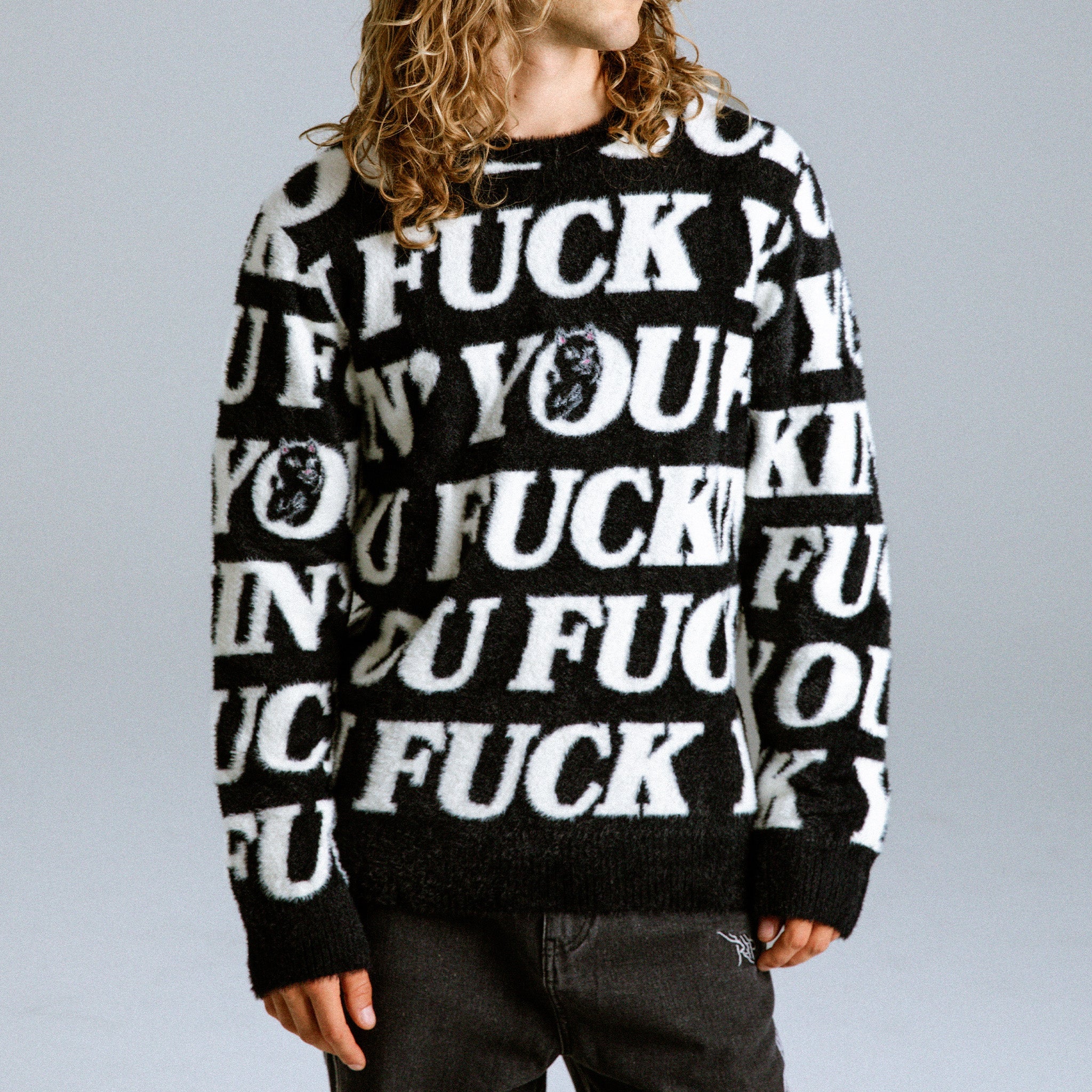 Fuckin Fuck Mohair Sweater (Black)