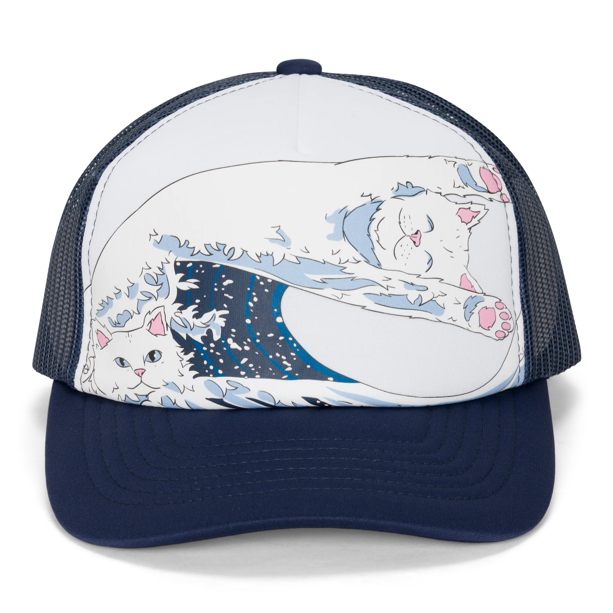 Great Wave Of Nerm Trucker Hat (Navy)