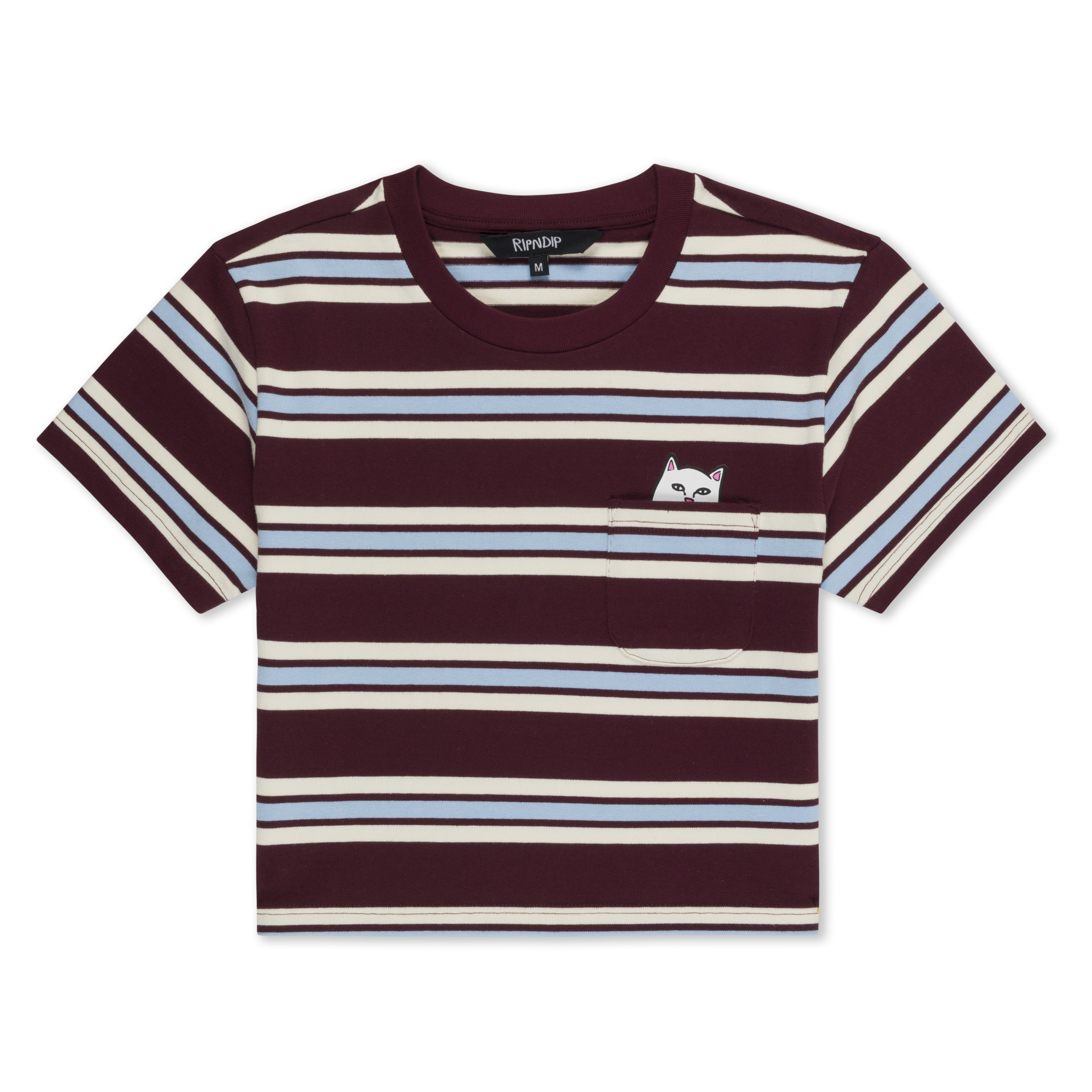 Lord Nermal Cropped Baby Pocket Tee (Brown Stripes)