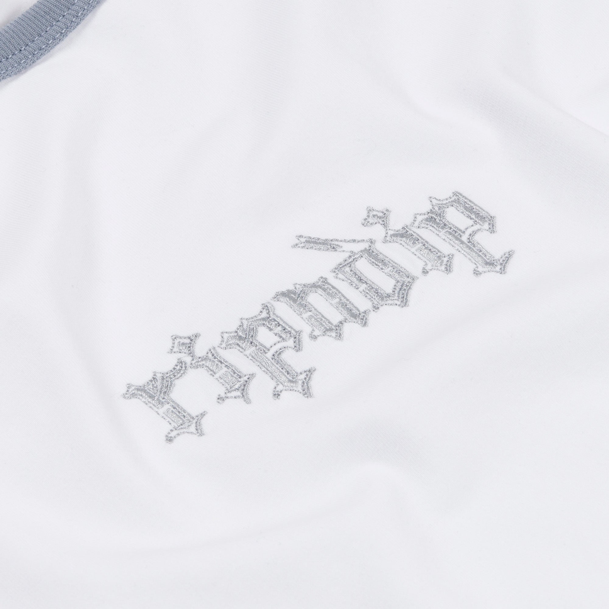 Los Feliz Cropped Ringer Tee (White/Grey)