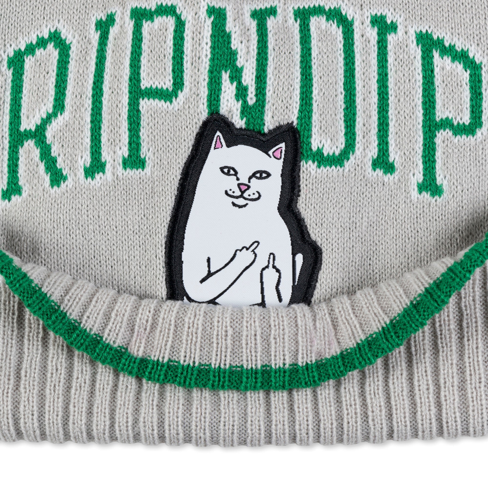 RIPNDIP Lord Nermal Team Spirit Beanie (Green/Grey)