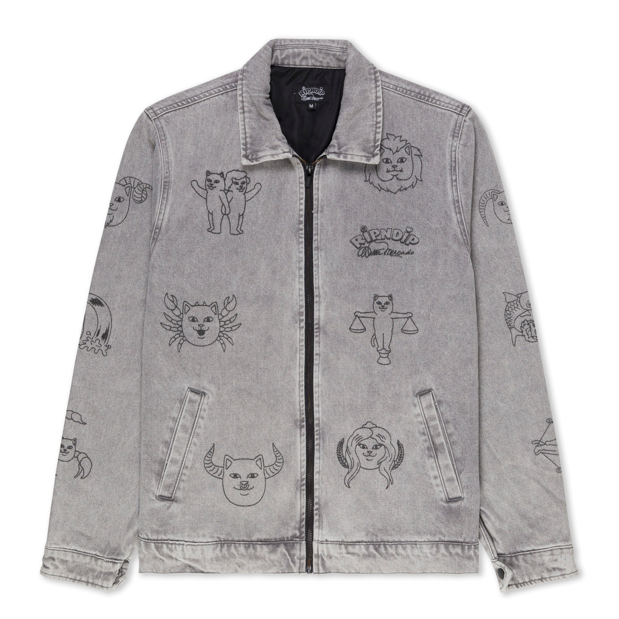 RIPNDIP Zodiac Mucho Work Jacket (Grey Mineral Wash)