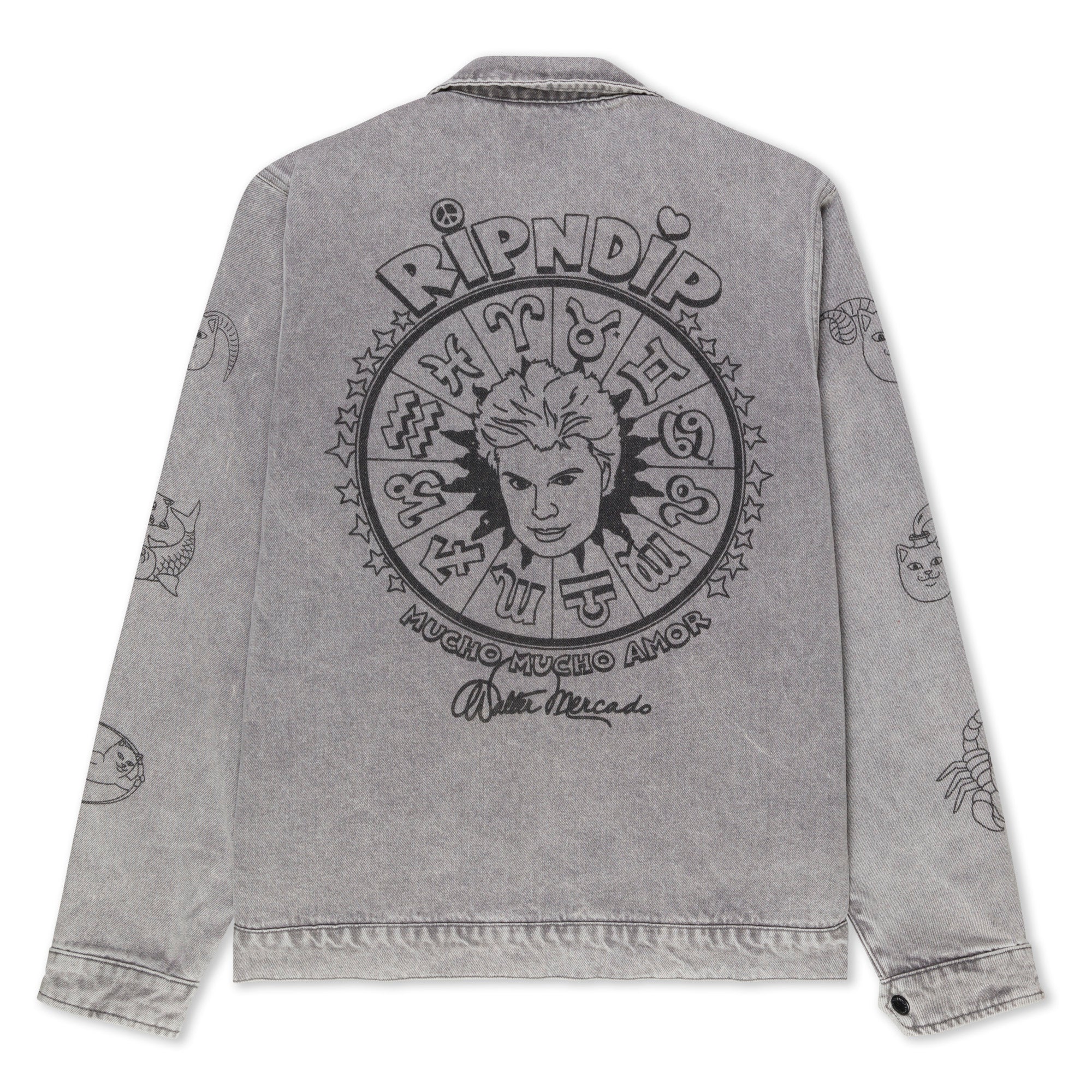 RIPNDIP Zodiac Mucho Work Jacket (Grey Mineral Wash)