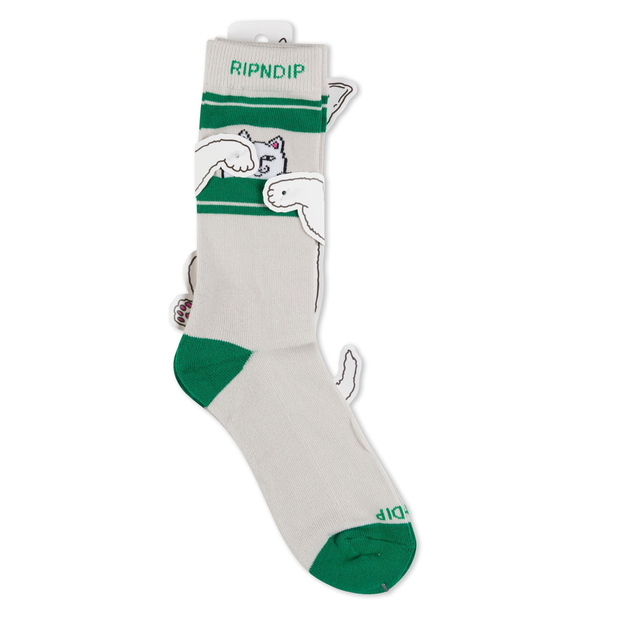 RIPNDIP Peeking Nermal Socks (Grey/Green)