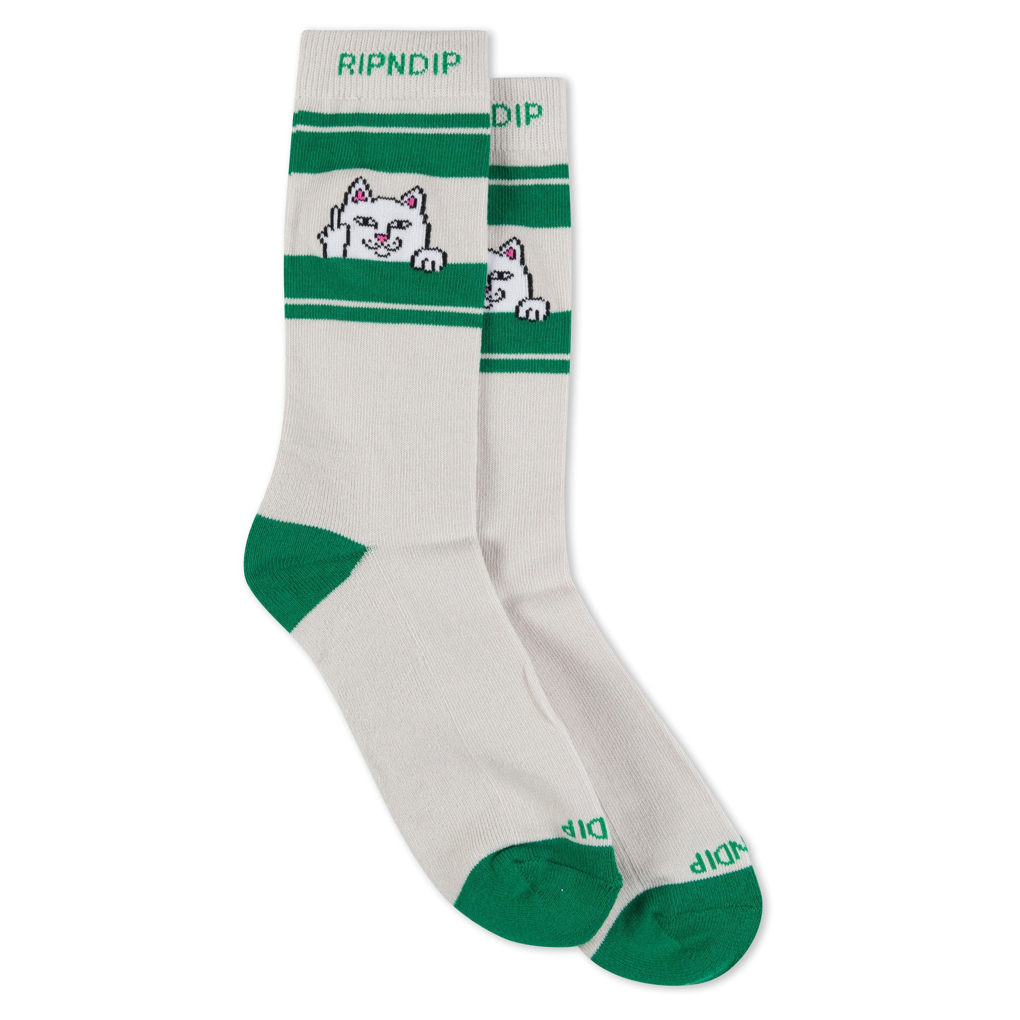 RIPNDIP Peeking Nermal Socks (Grey/Green)