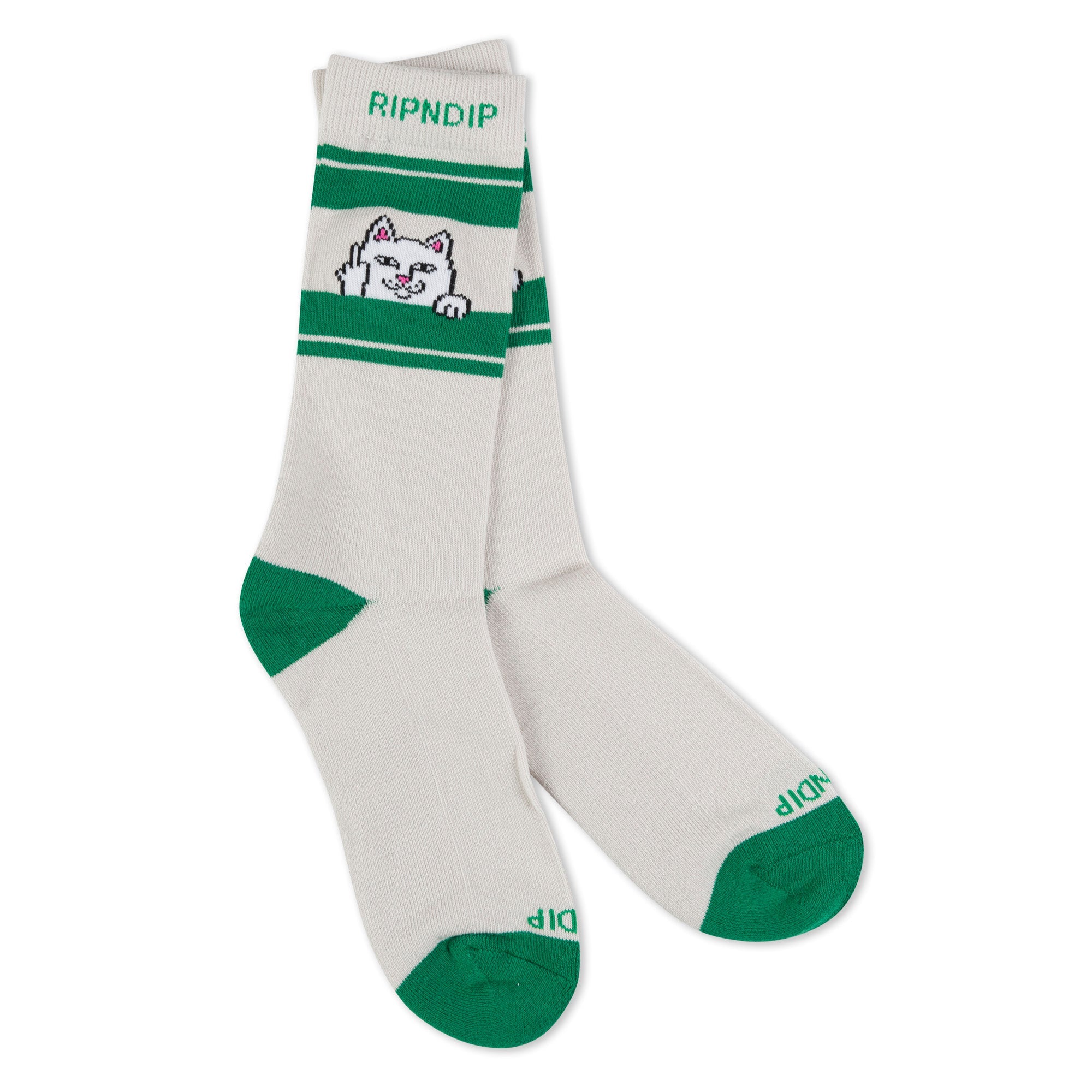 RIPNDIP Peeking Nermal Socks (Grey/Green)