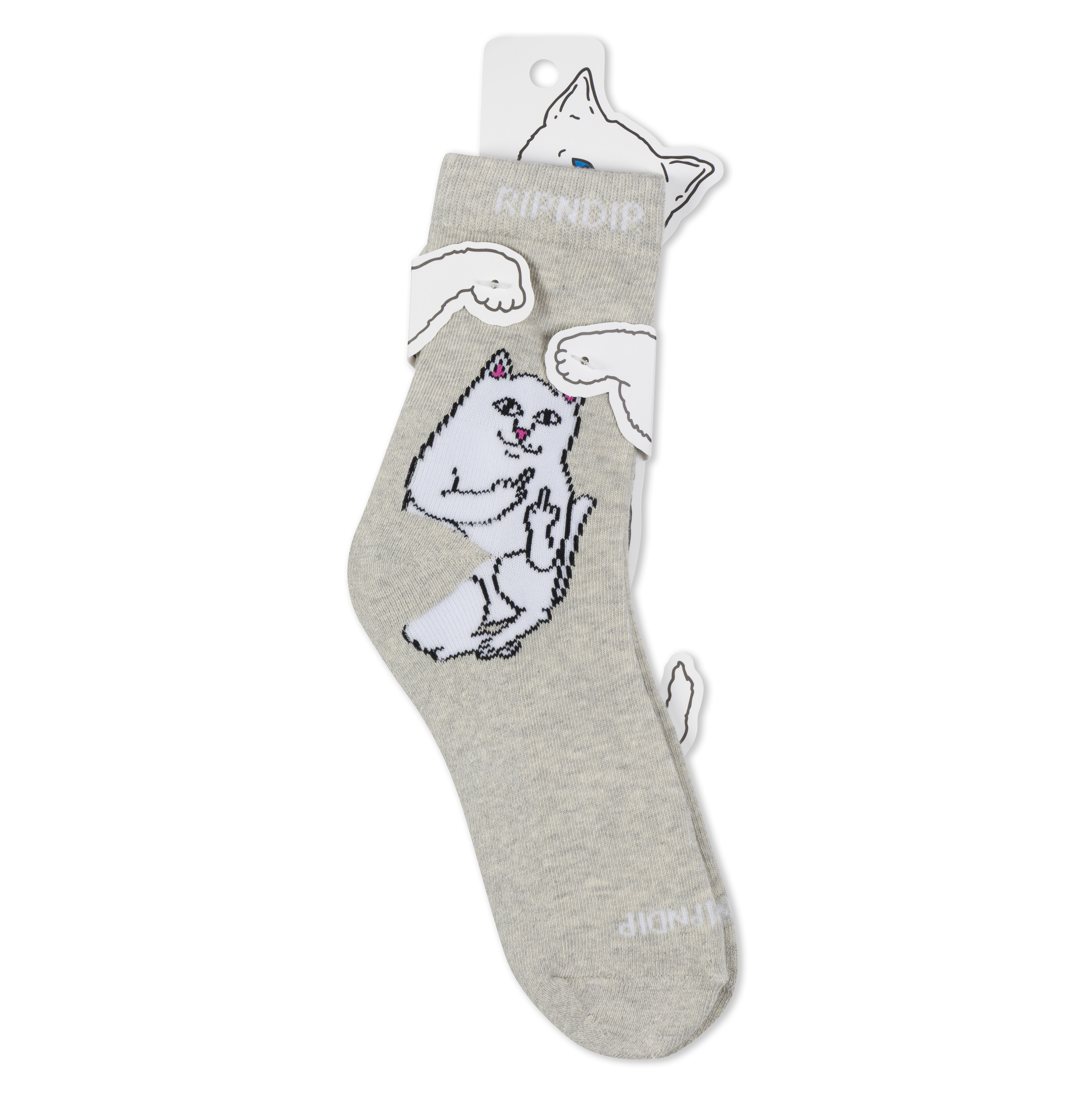 RIPNDIP Lord Nermal Mid Sock (Ash Heather)