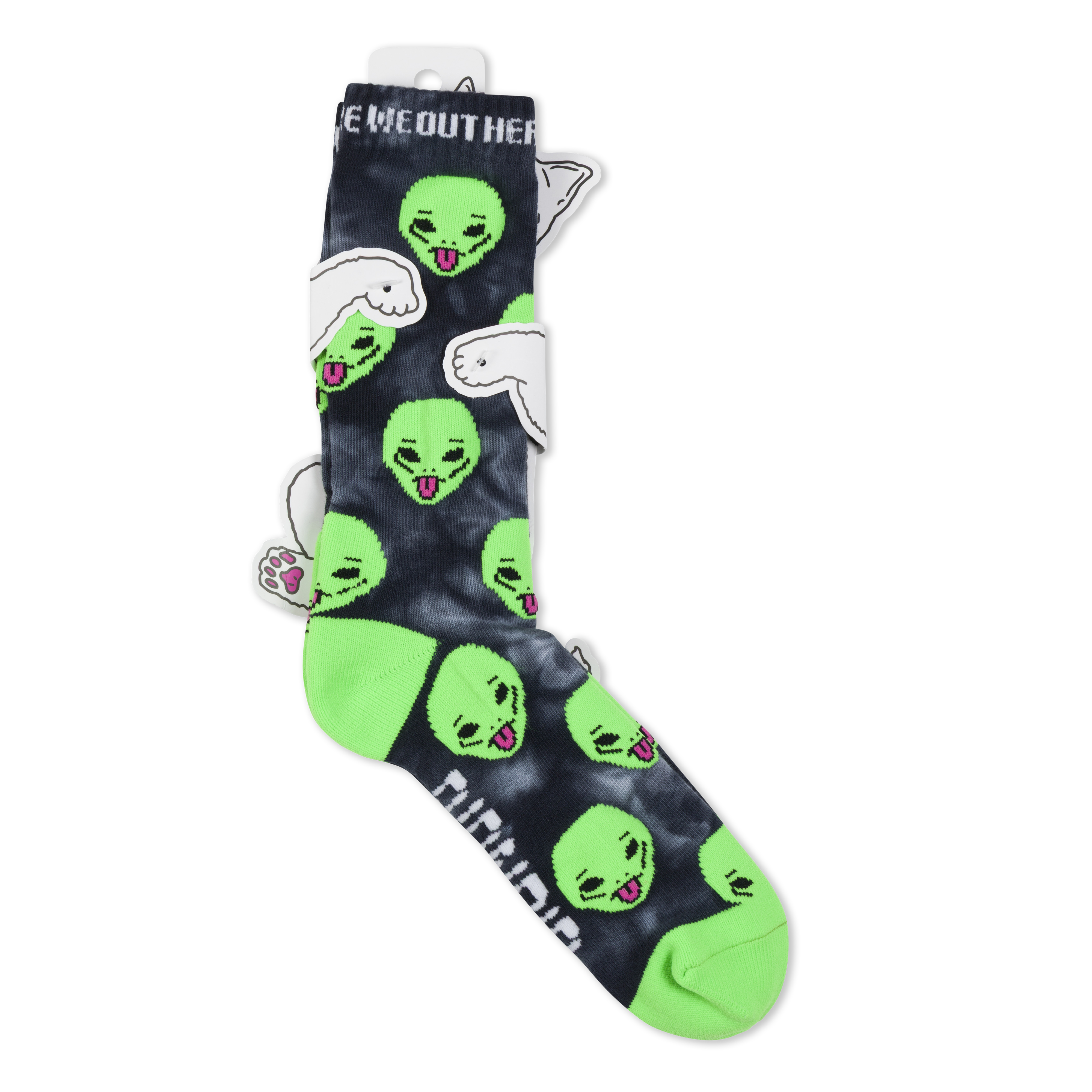 RIPNDIP We Out Here Socks (Black Lighting Wash)