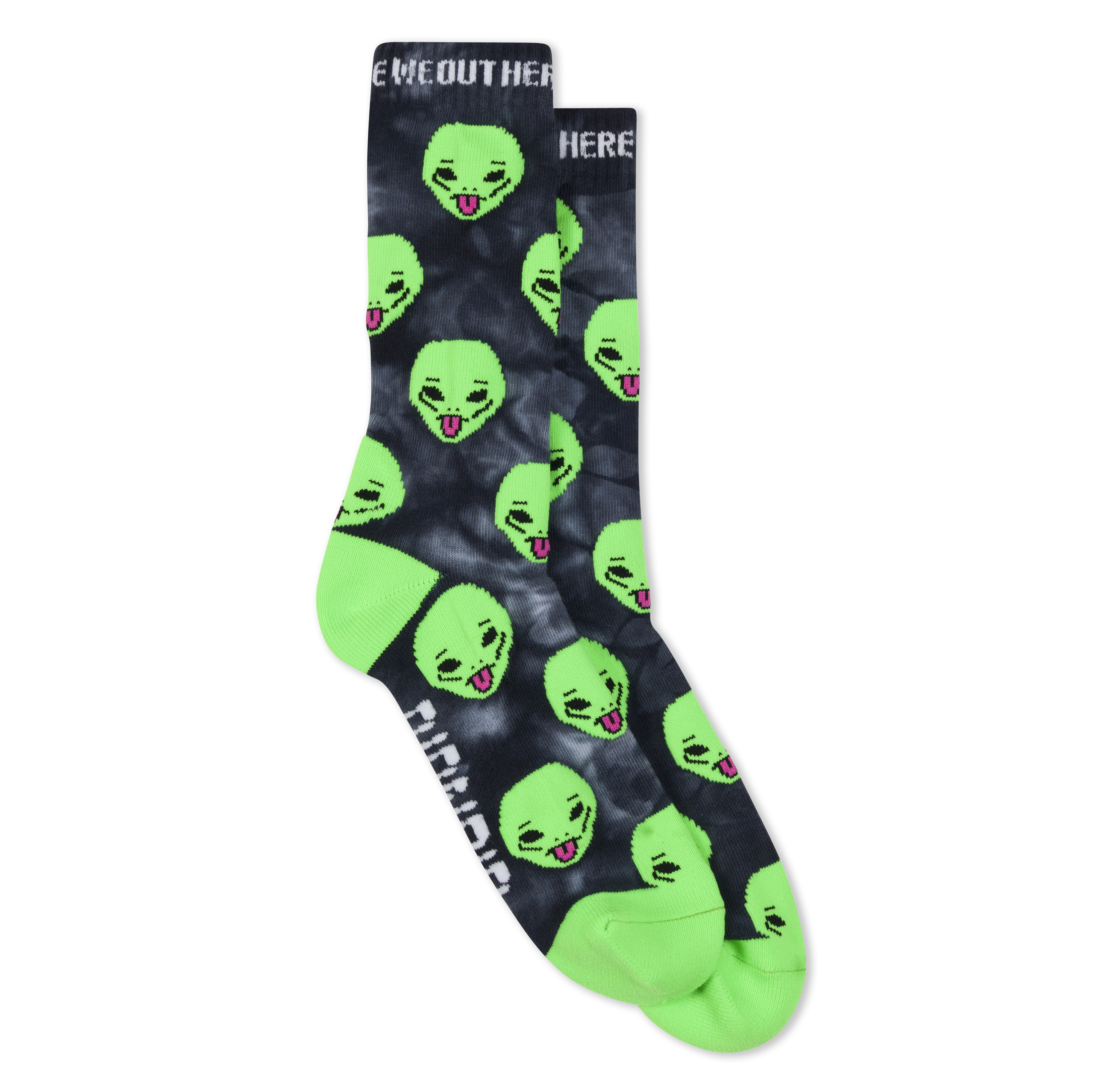 RIPNDIP We Out Here Socks (Black Lighting Wash)