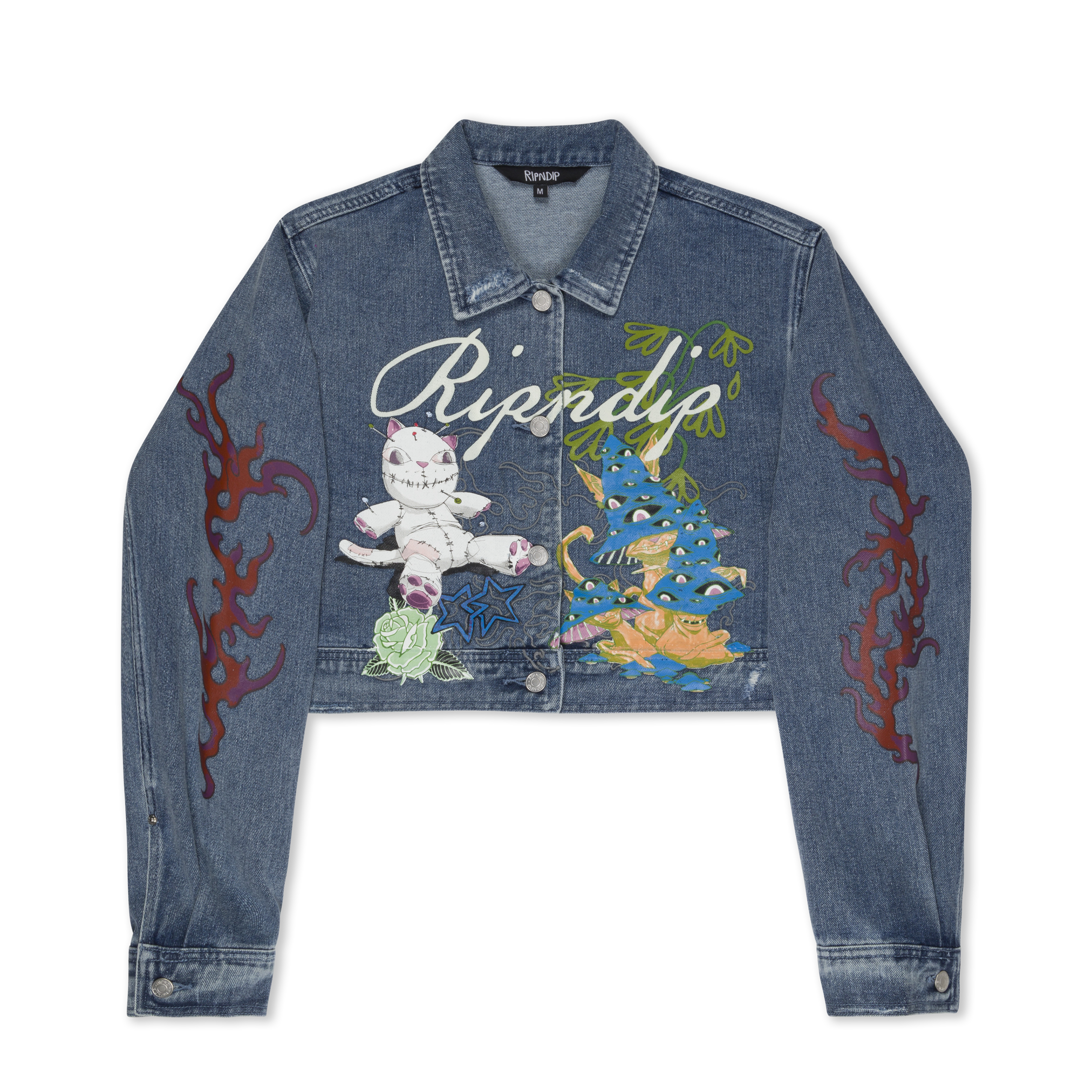 RIPNDIP Travis Cropped Denim Jacket (Light Wash)