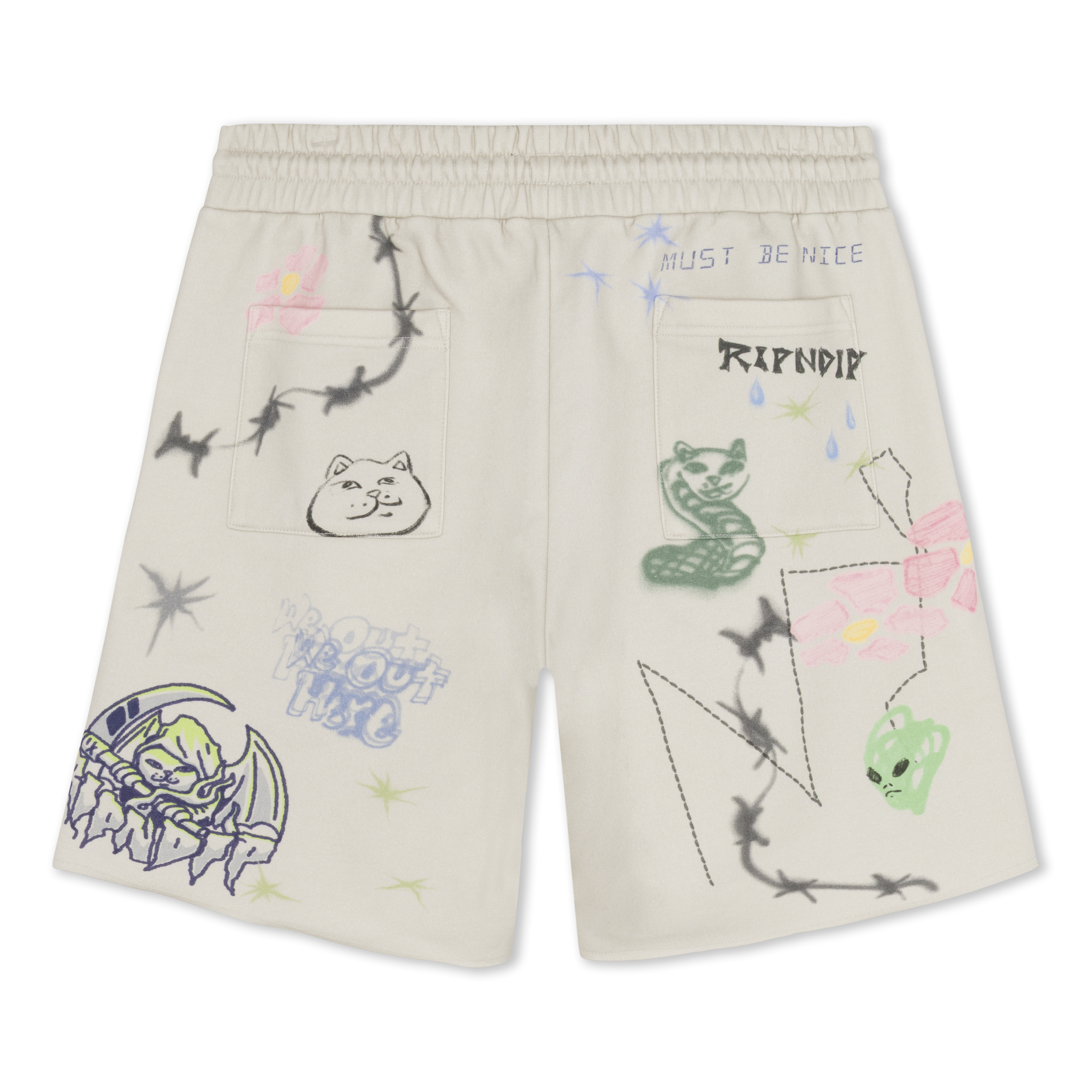 Goosebumps Raw Edge Sweat Shorts (Bone)