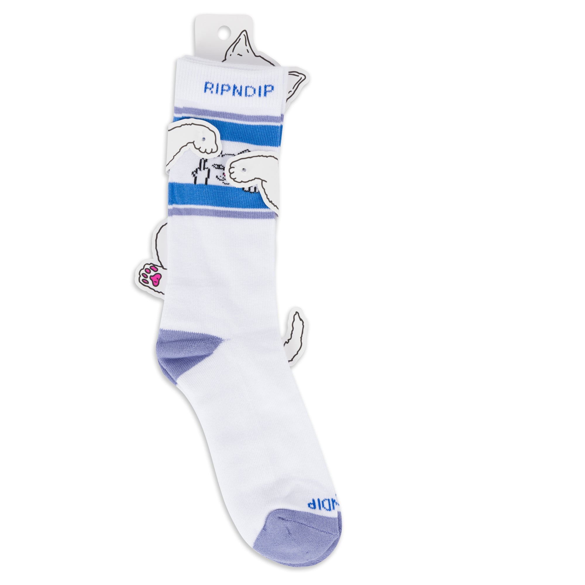 RIPNDIP Peeking Nermal Socks (White/Lilac)