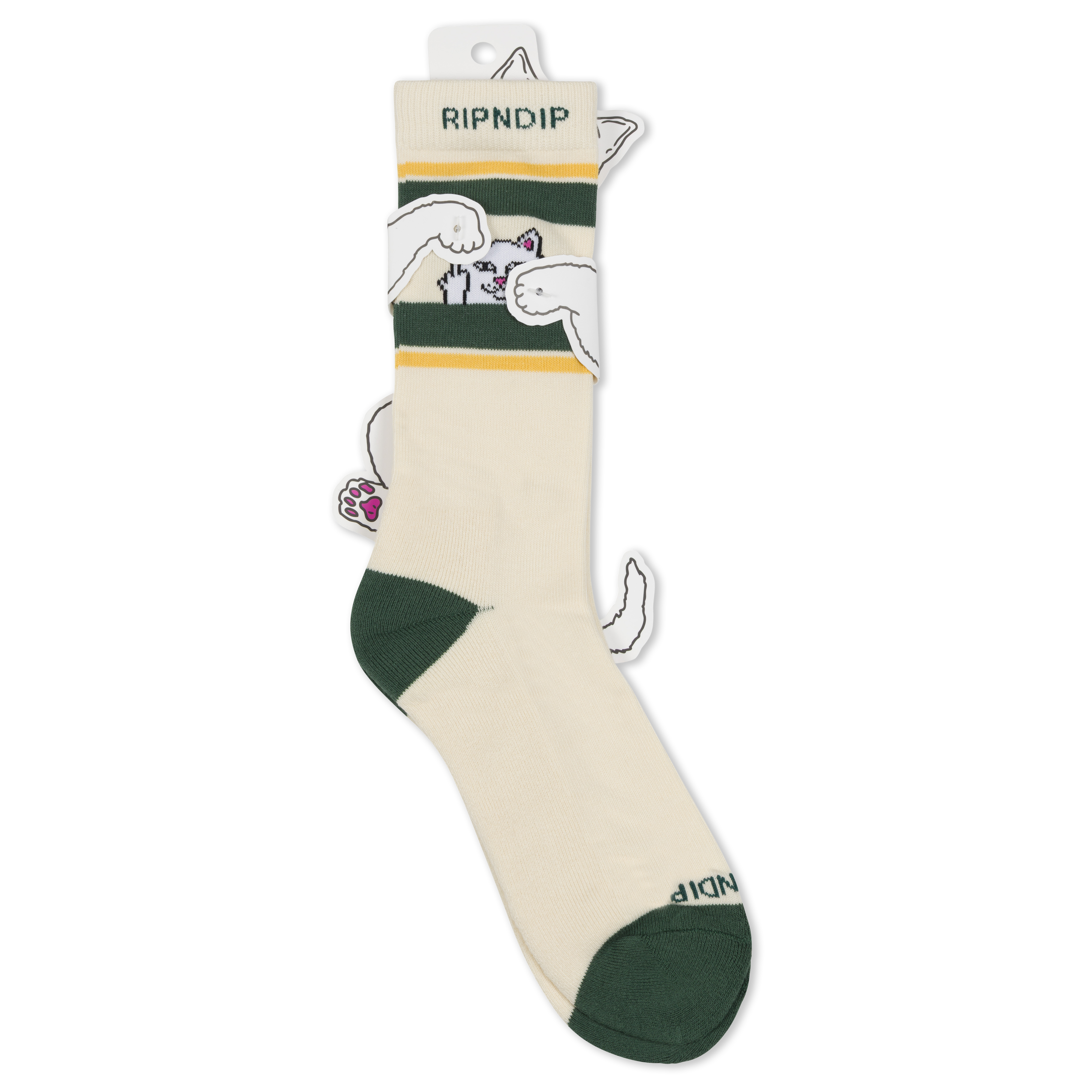 Peeking Nermal Socks (Bone / Forest)