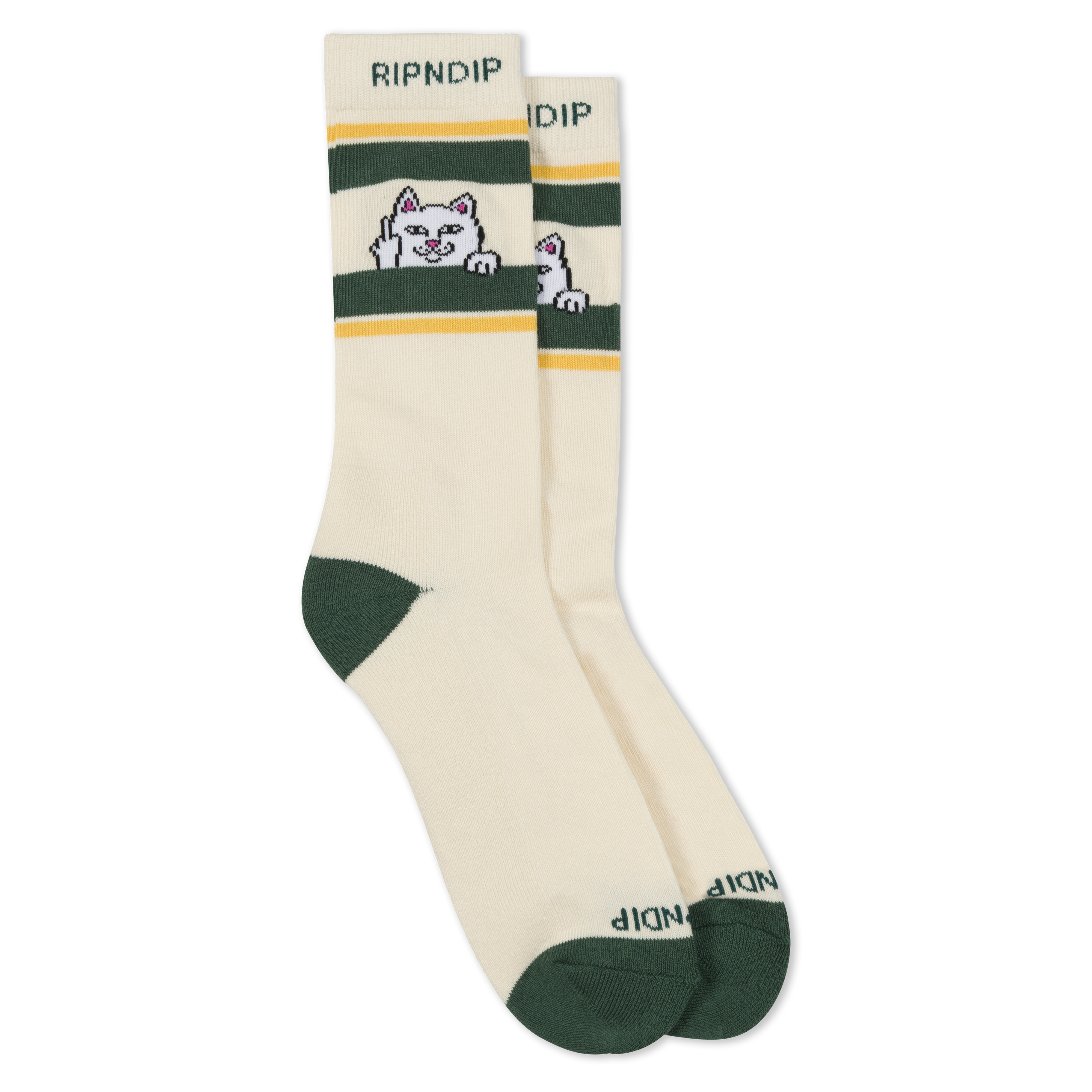 Peeking Nermal Socks (Bone / Forest)