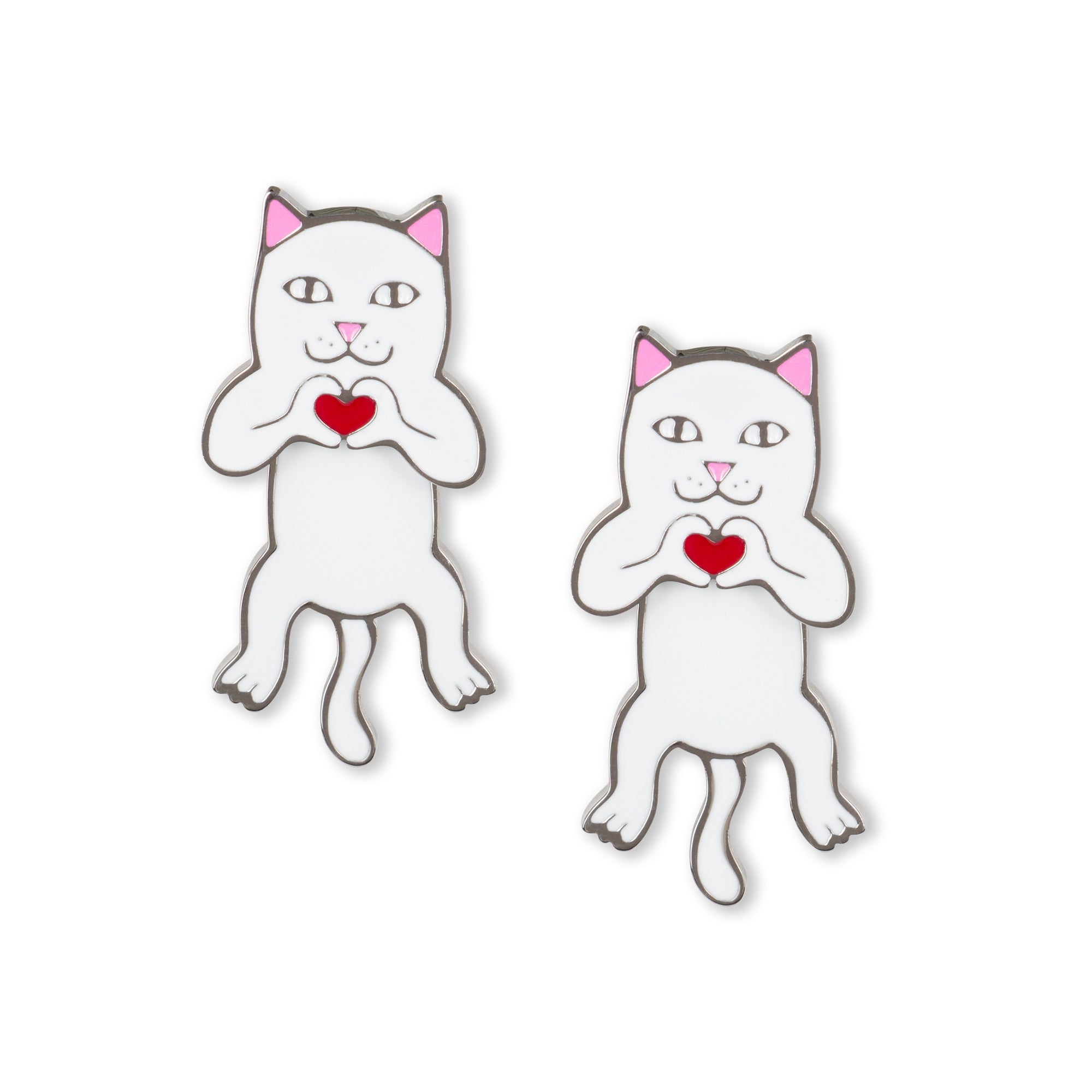 RIPNDIP Nermal Loves Earring Set (White)