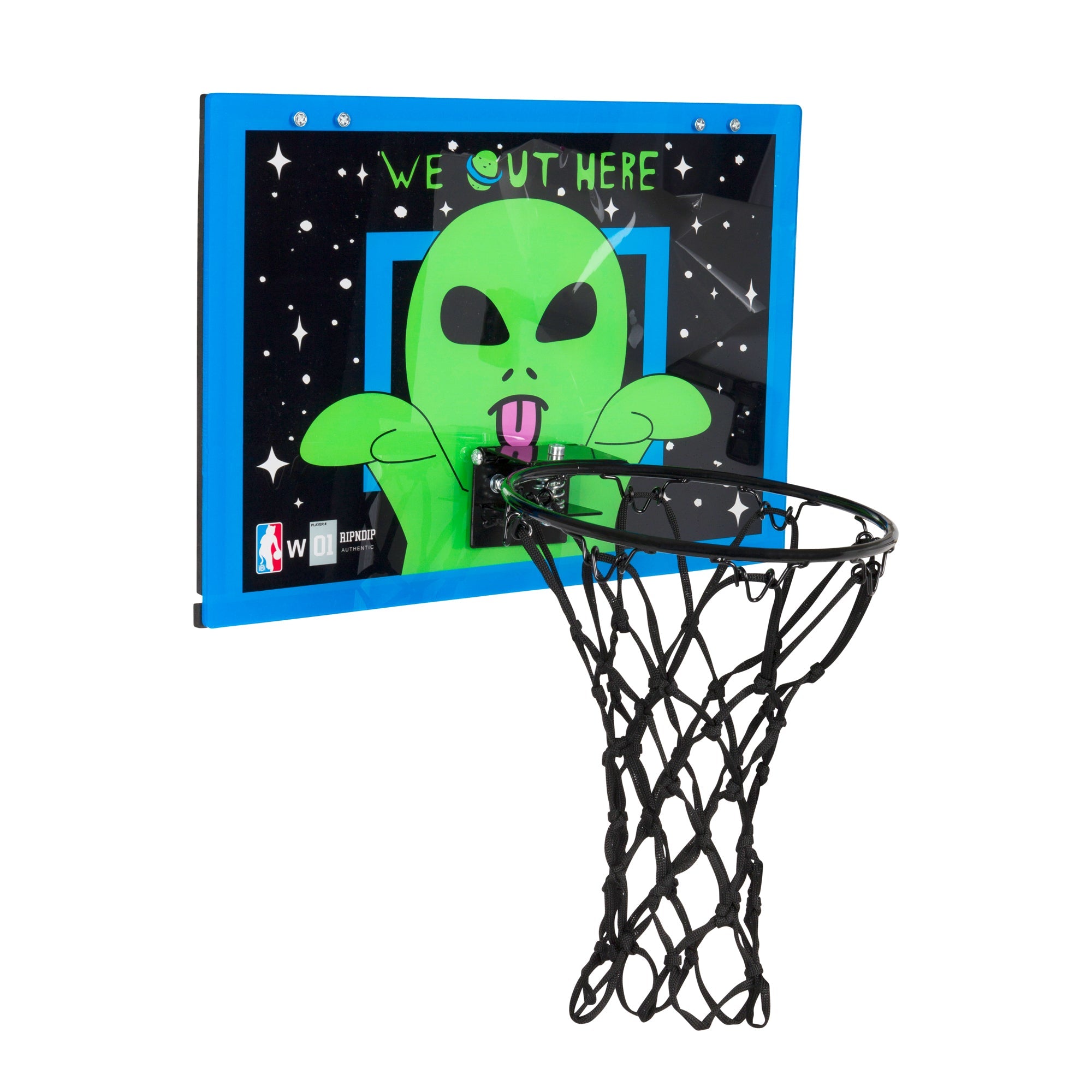 RIPNDIP Peeking Alien Hanging Basketball Set (Black/Blue)