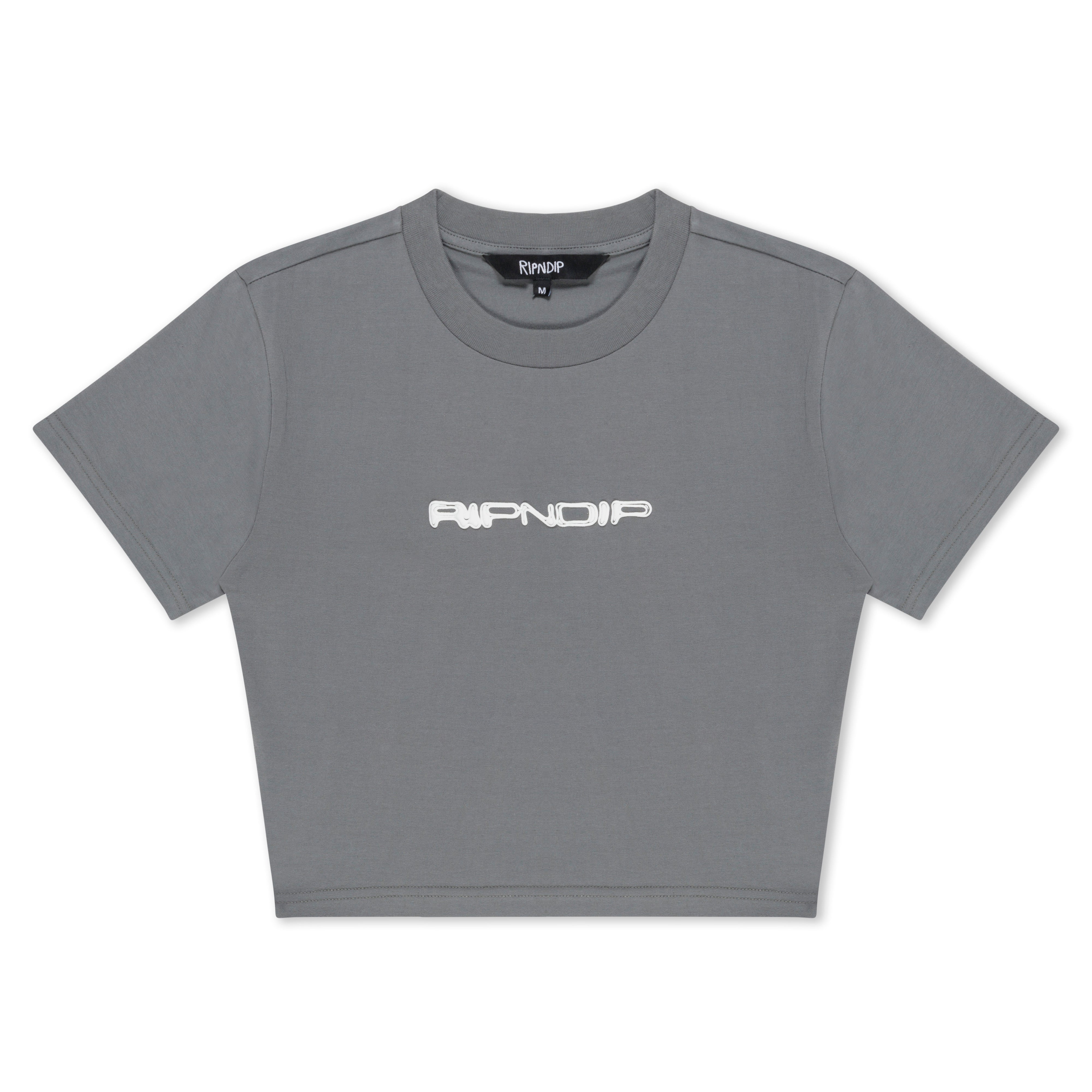 RIPNDIP Saturn Cropped Baby Tee (Charcoal)