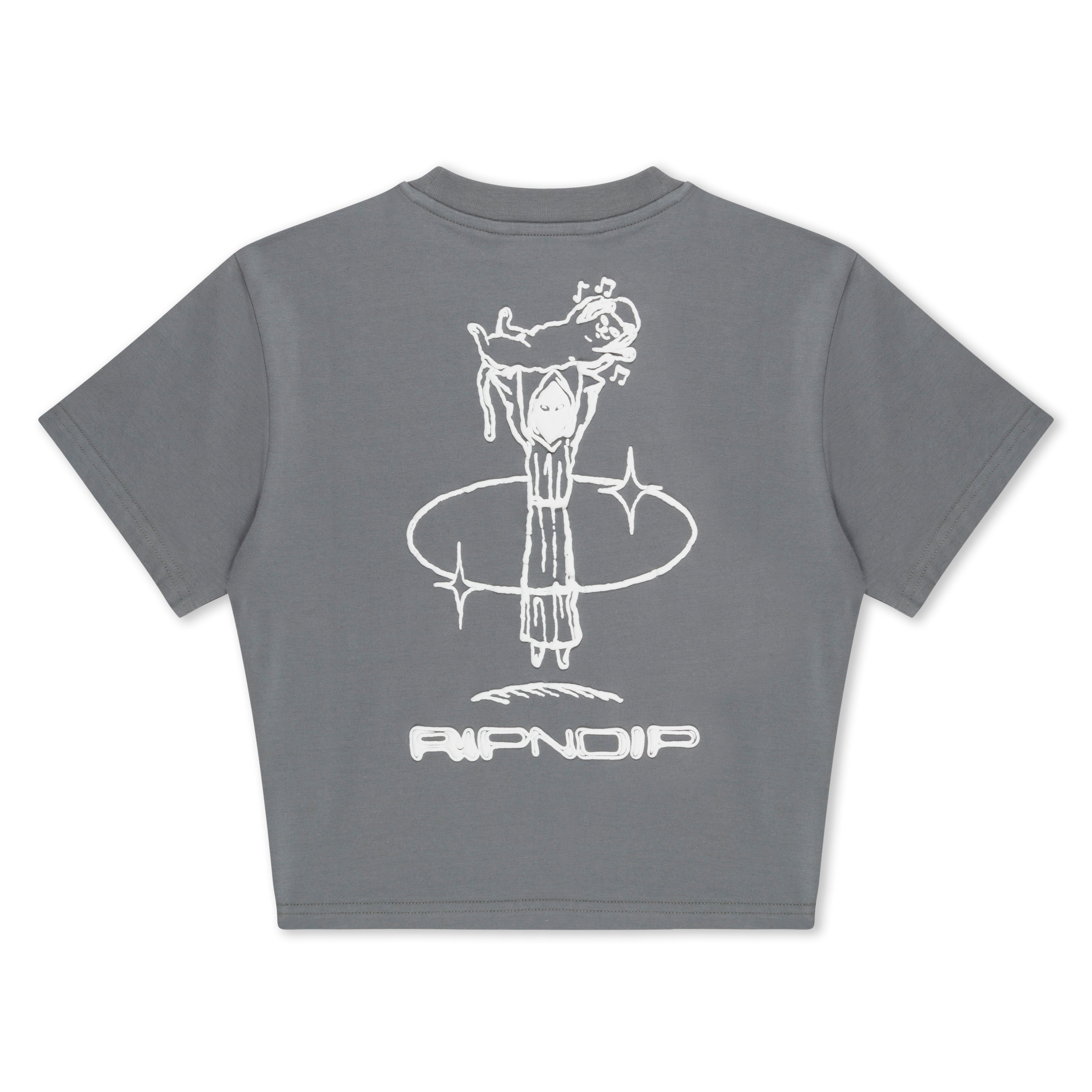 RIPNDIP Saturn Cropped Baby Tee (Charcoal)