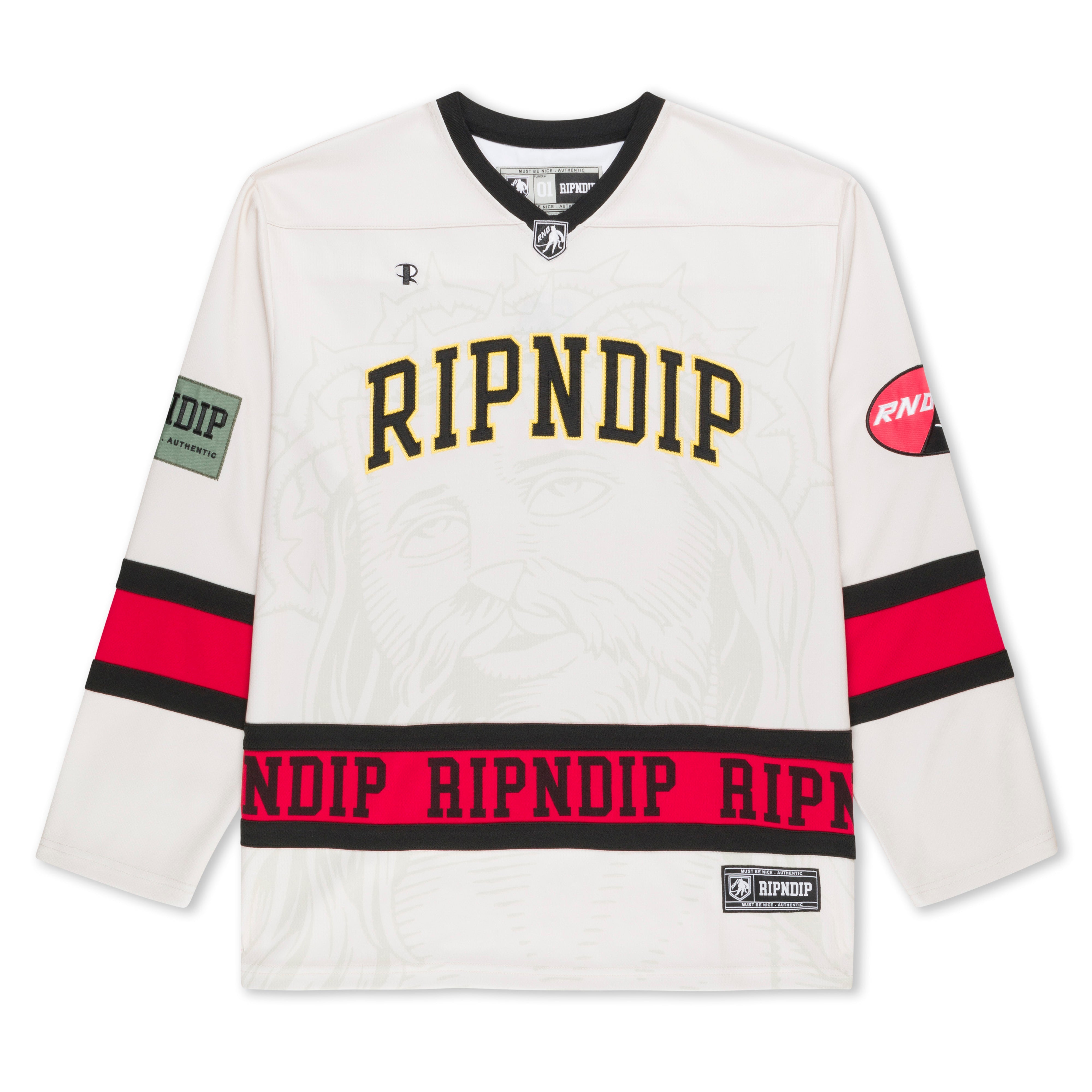 RIPNDIP Lord Savior Hockey Jersey (Off White)