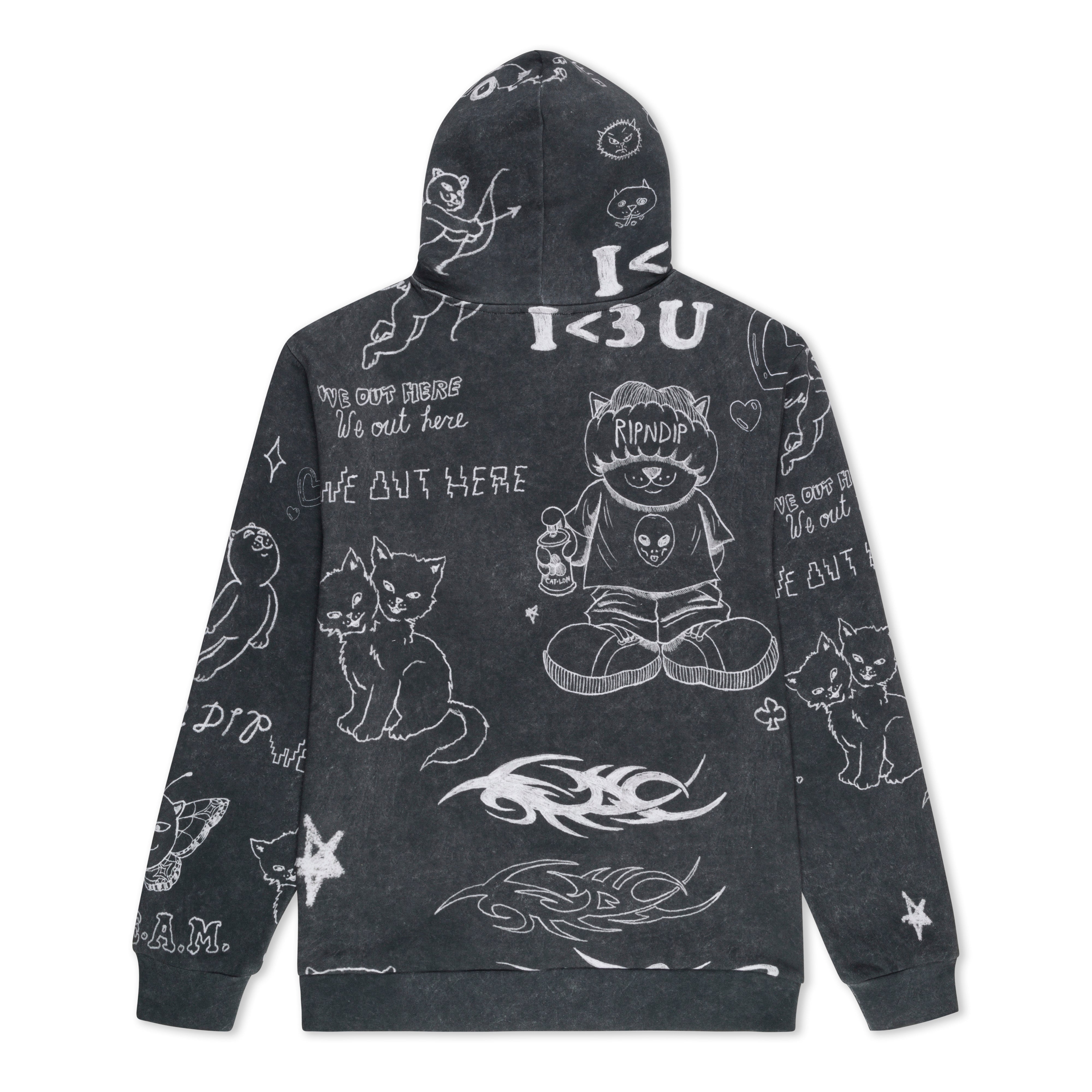 RIPNDIP Nermal Domination Hoodie  (Black Vintage)