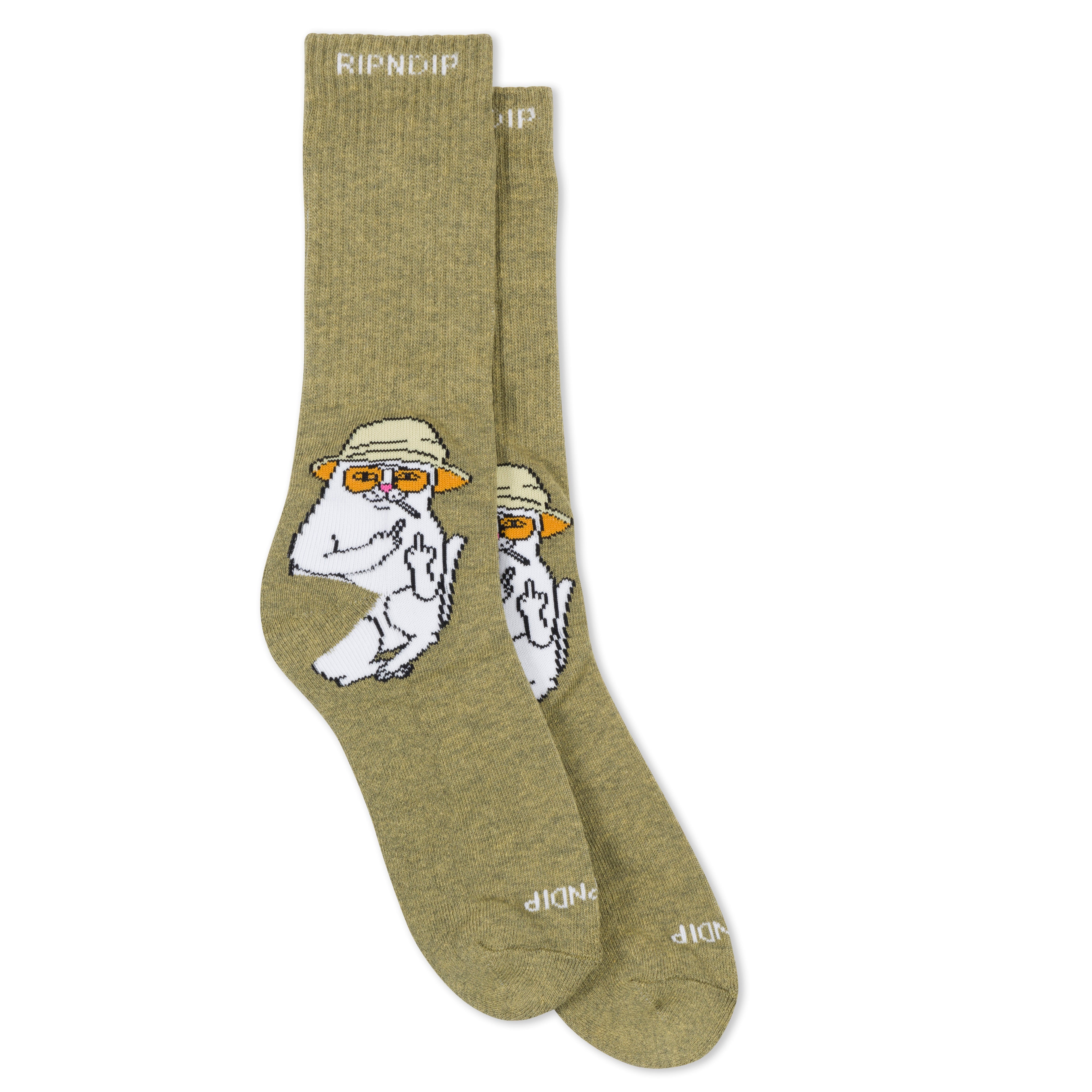 RIPNDIP Nermal S Thompson Socks (Heather Olive)