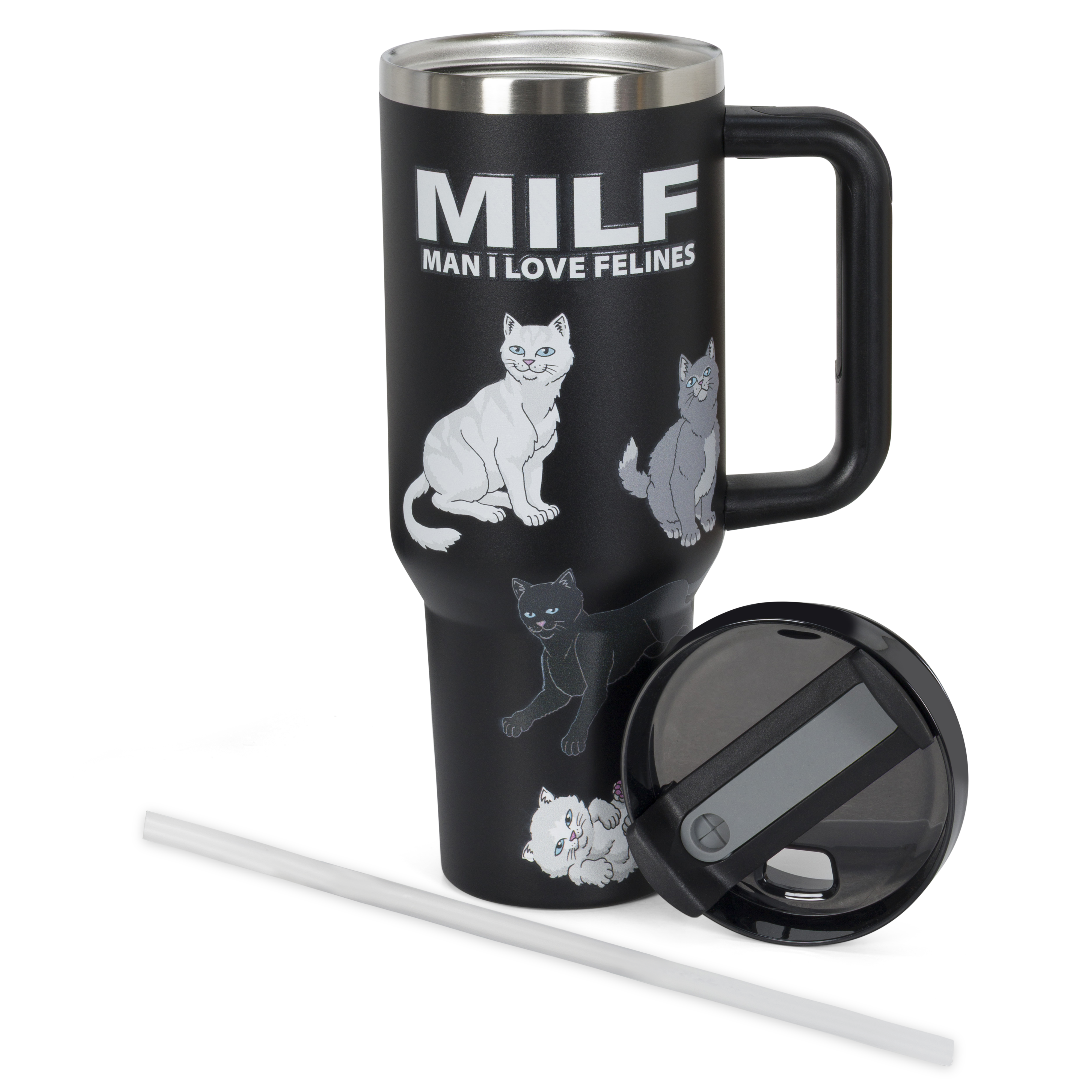 RIPNDIP Man I Love Felines Big Ol Cup Tumbler (Black)