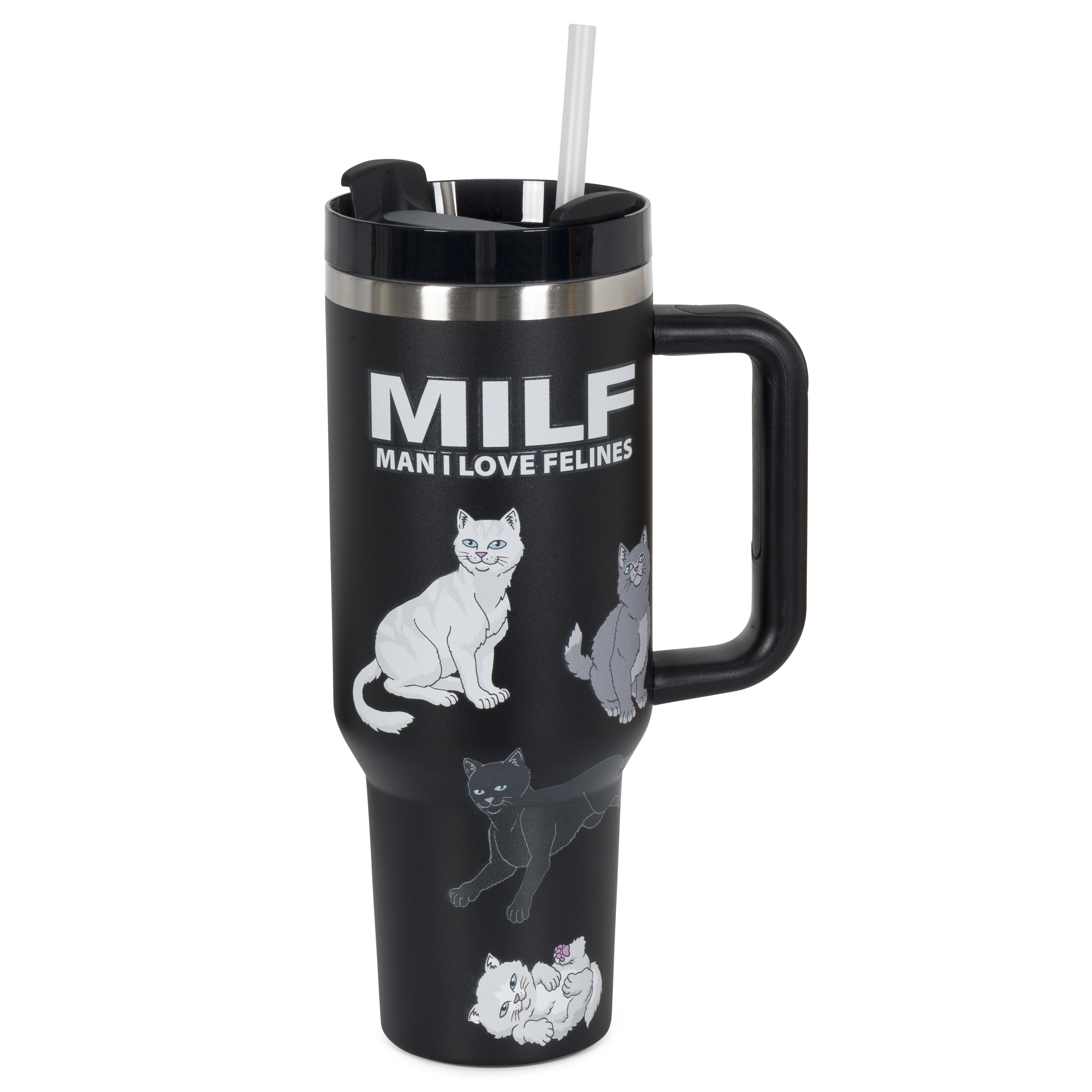 RIPNDIP Man I Love Felines Big Ol Cup Tumbler (Black)
