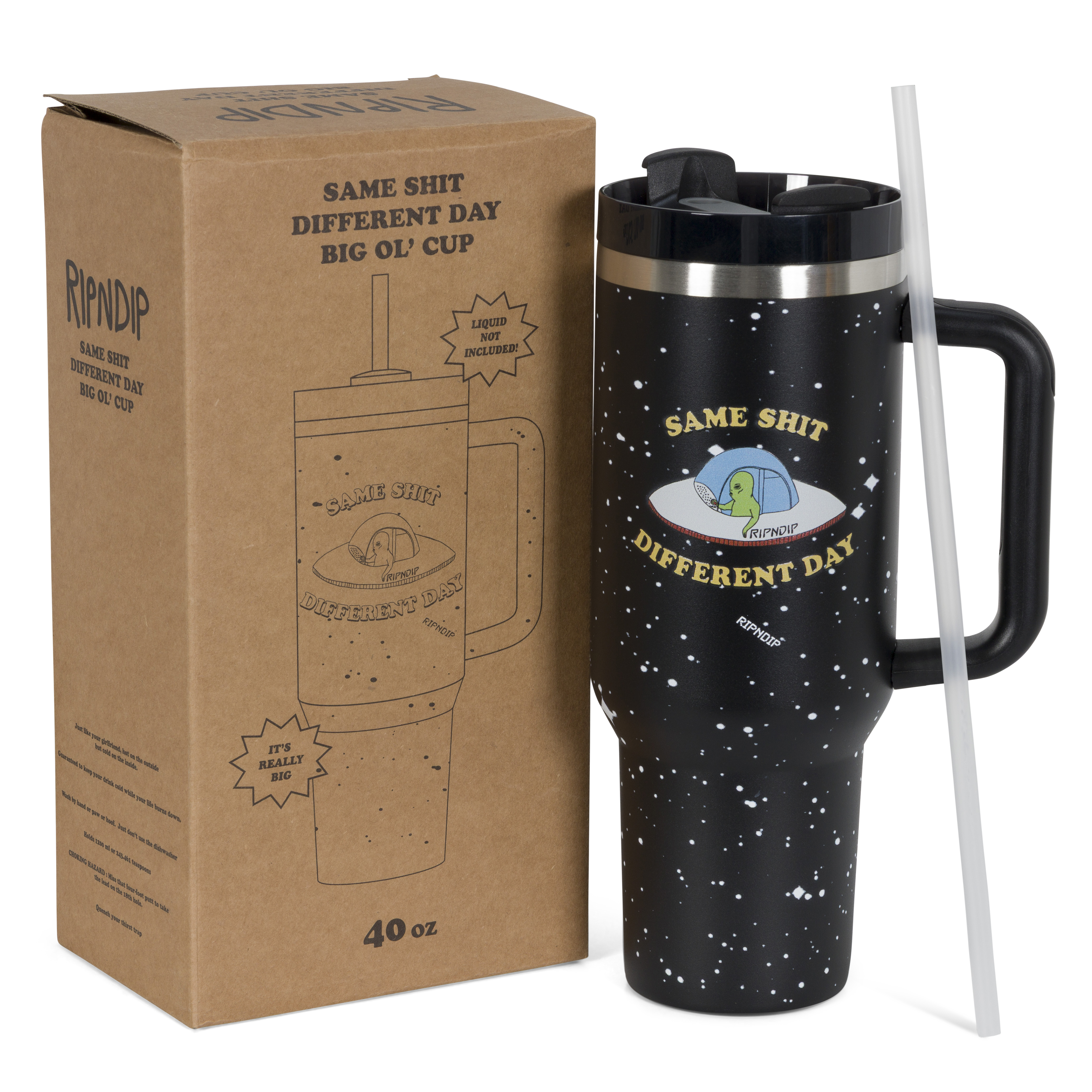 RIPNDIP Same Shit Different Day Big Ol Cup Tumbler (Black)