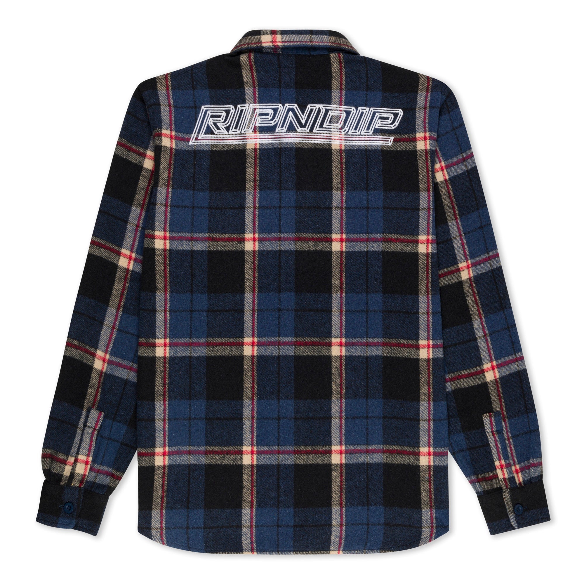 Robo Button Up Flannel (Navy)