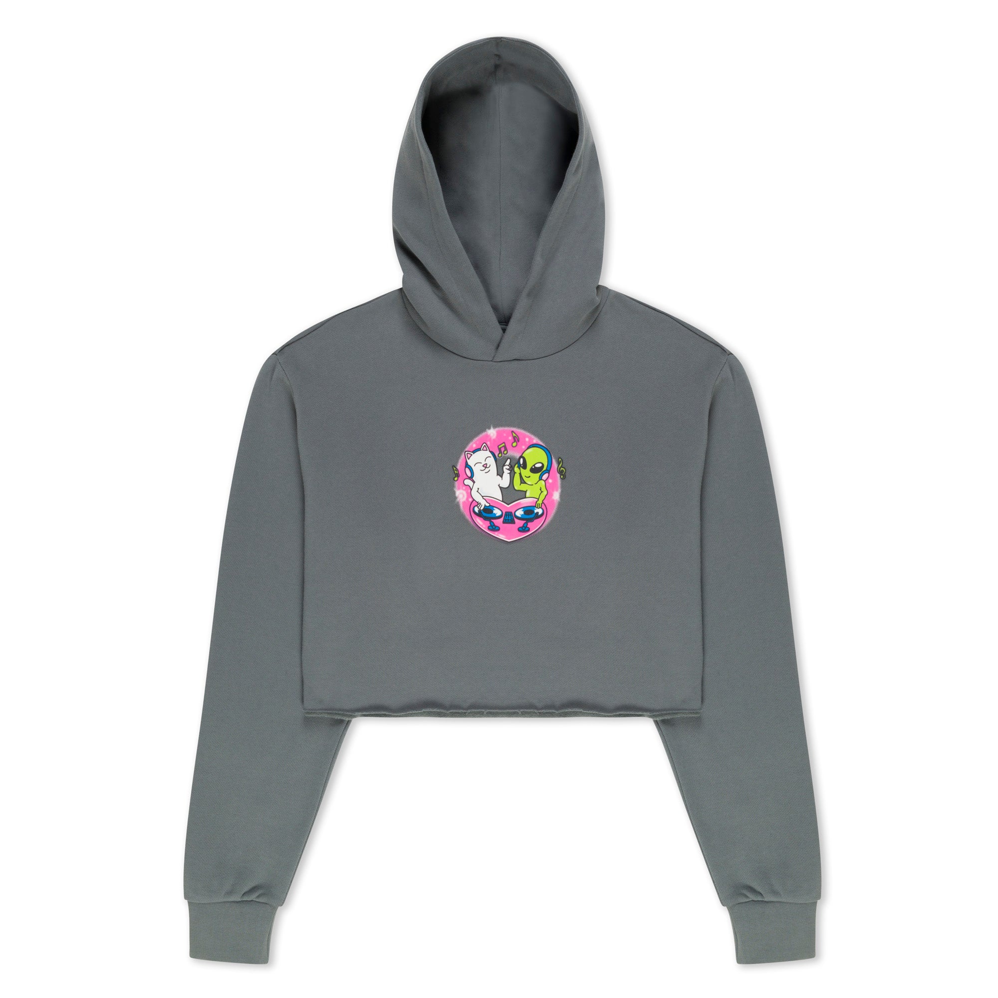 Love Is Ripndip Cropped Hoodie (Charcoal)