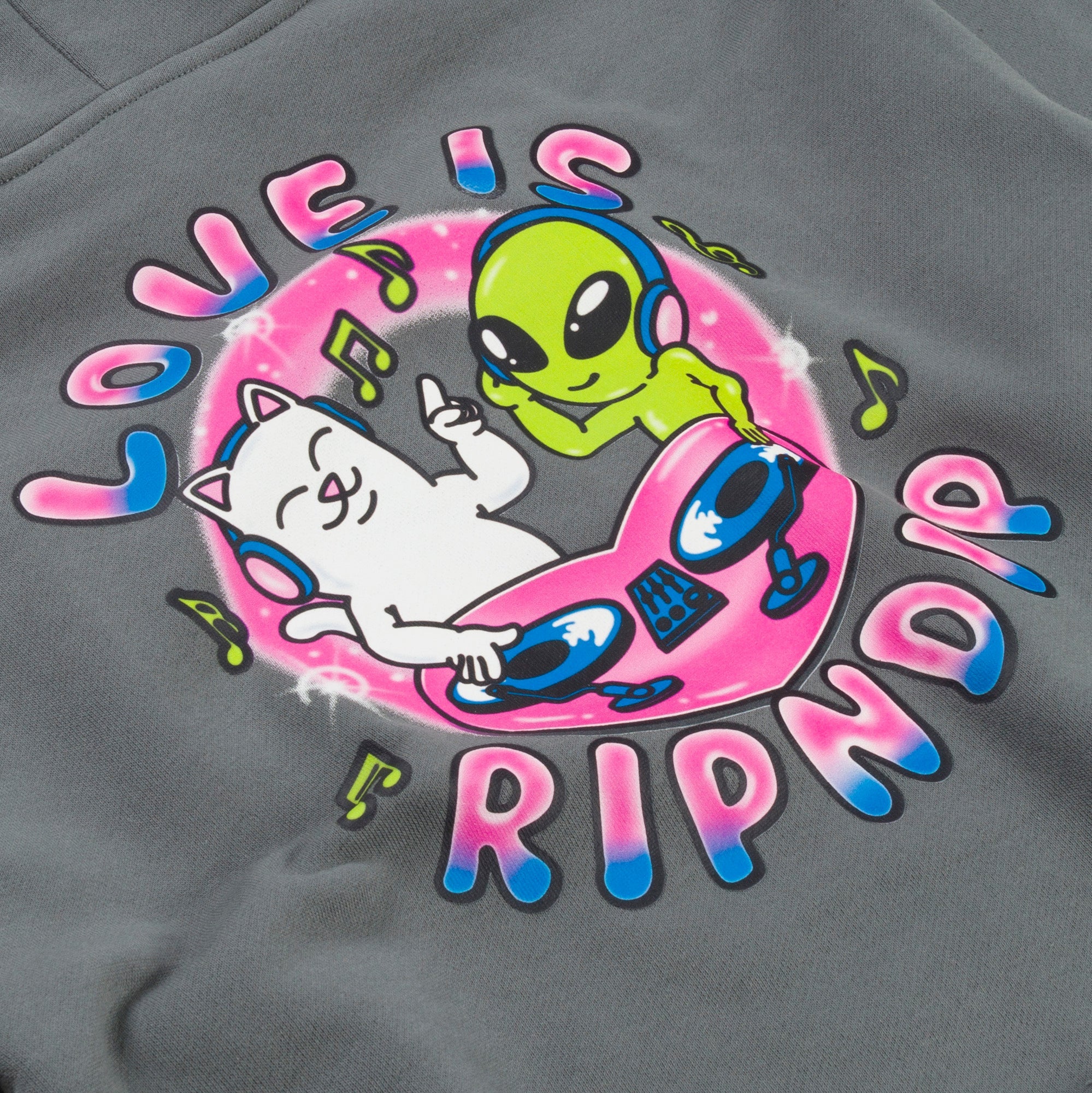 Love Is Ripndip Cropped Hoodie (Charcoal)