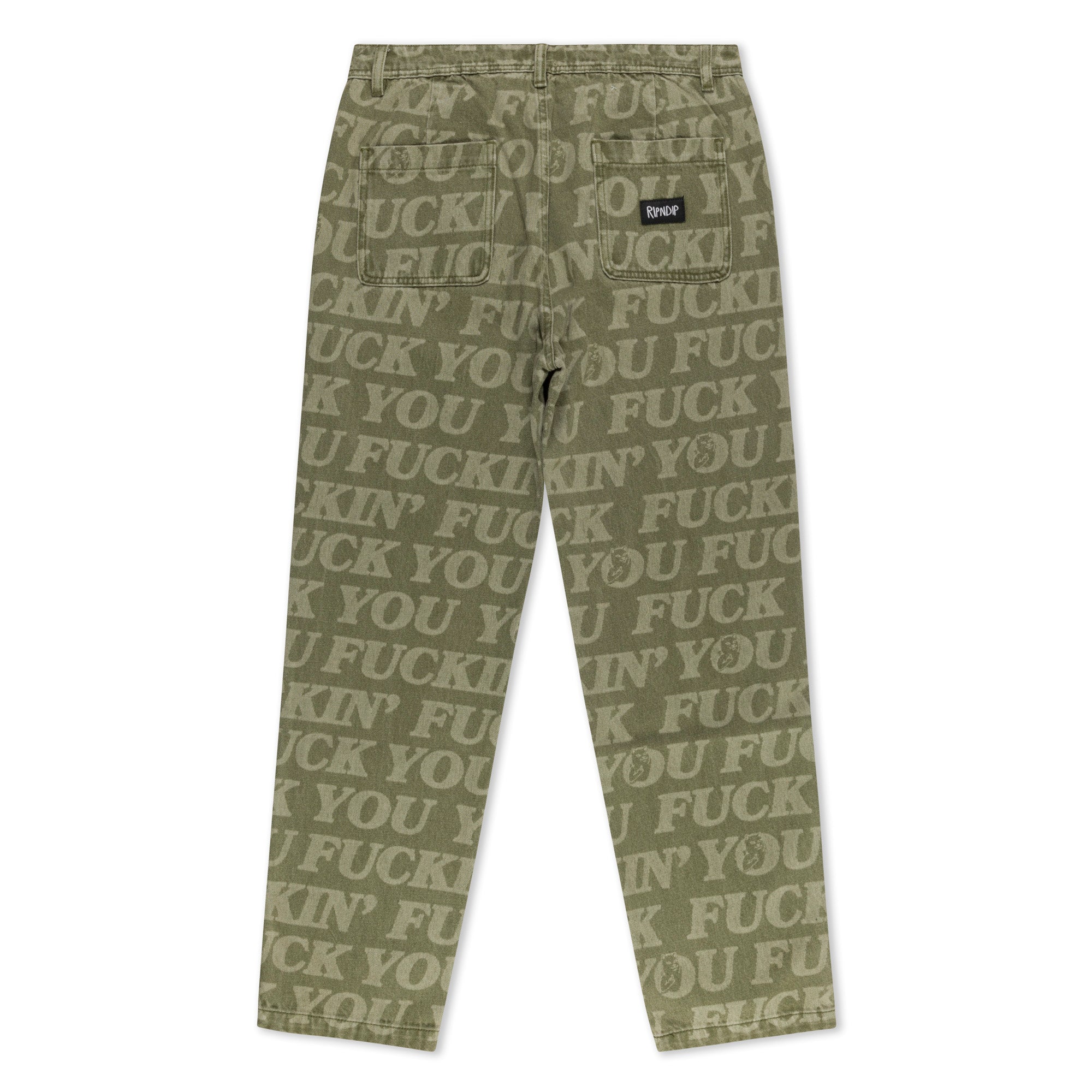 F.U.F.F. Washed Denim Pants (Light Olive Denim)