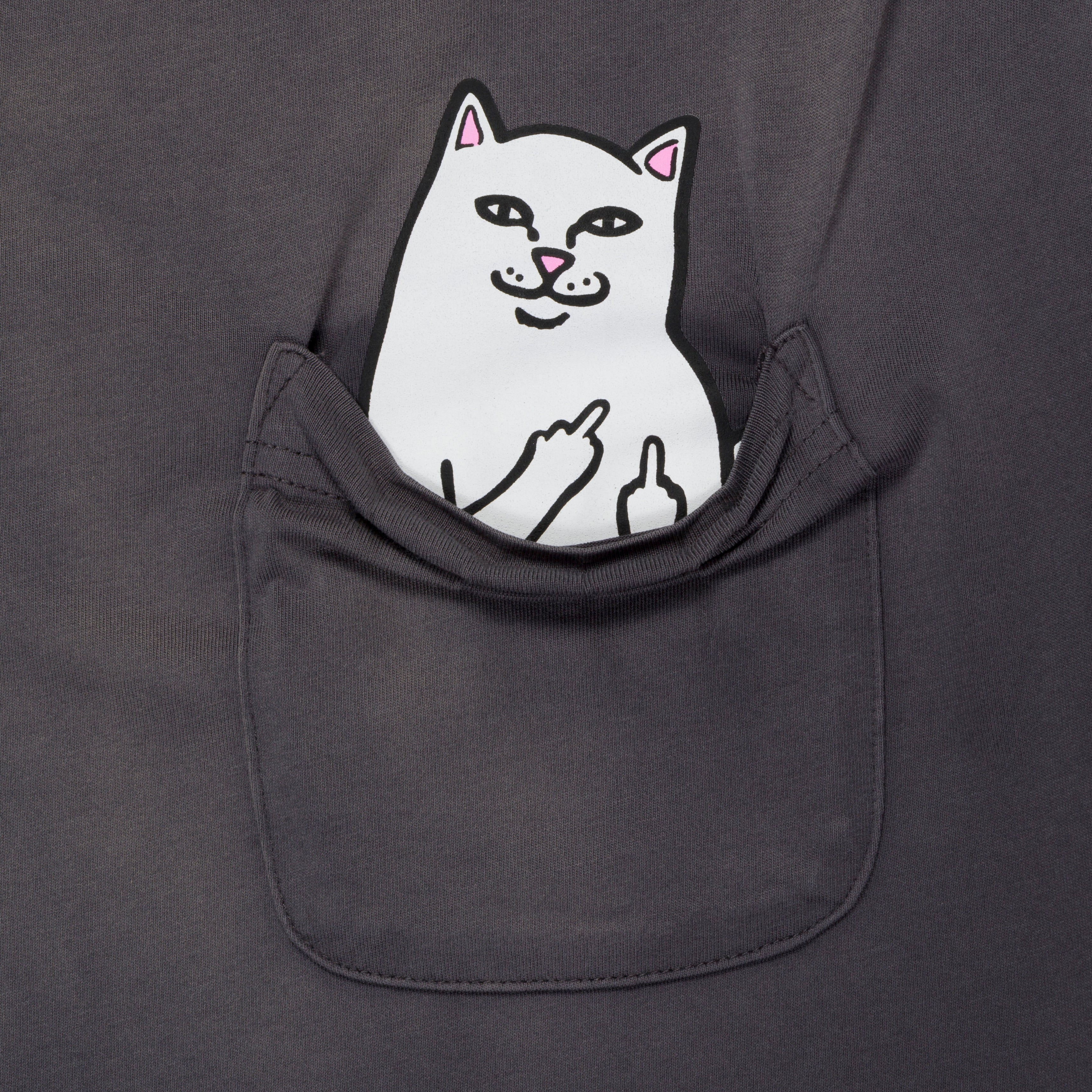 RIPNDIP Lord Nermal Pocket Tee (Charcoal Vintage Wash)