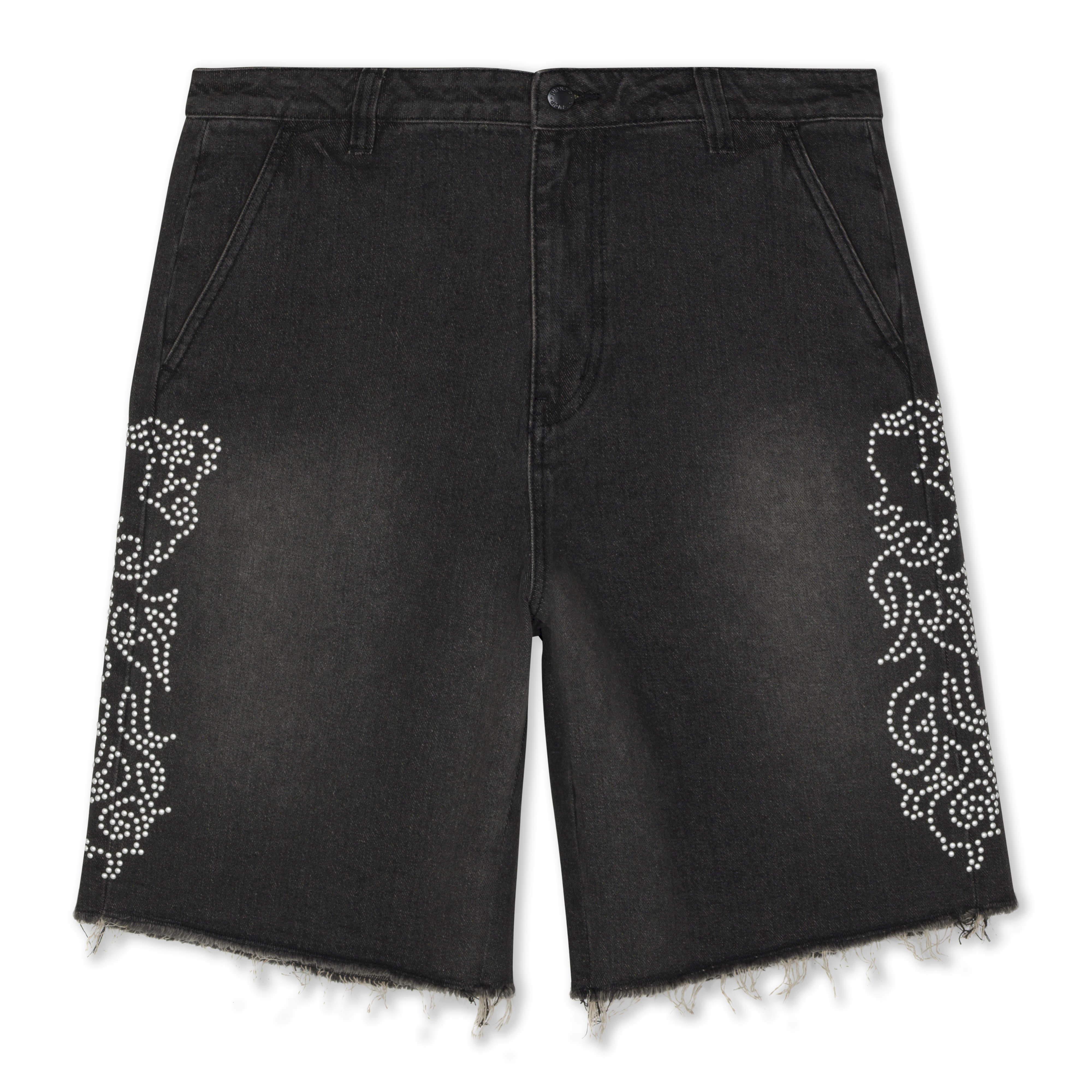 RIPNDIP Pretty Flacko Denim Shorts (Black Vintage Wash Denim)