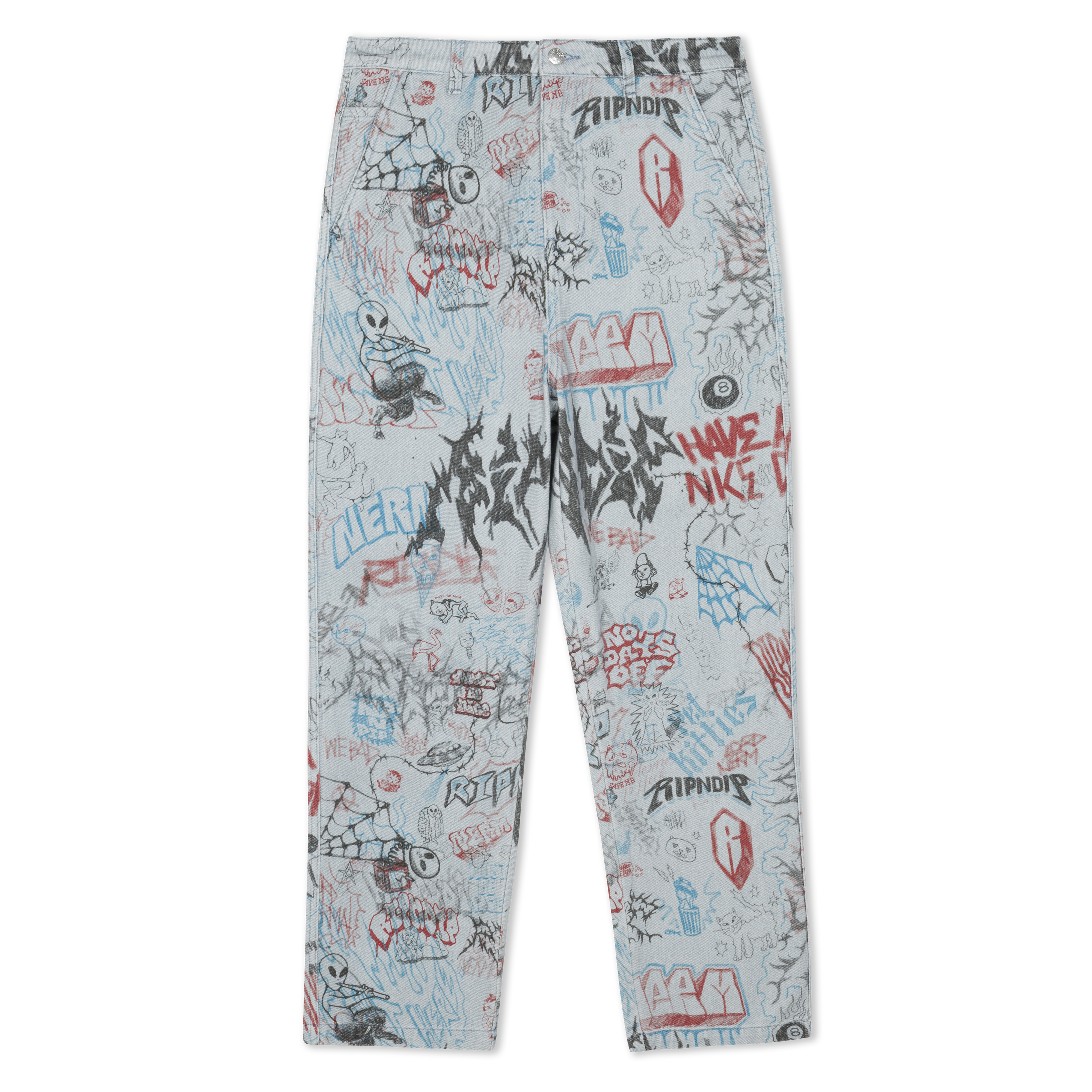RIPNDIP Marker Wide Fit Pants (Light Wash Denim)