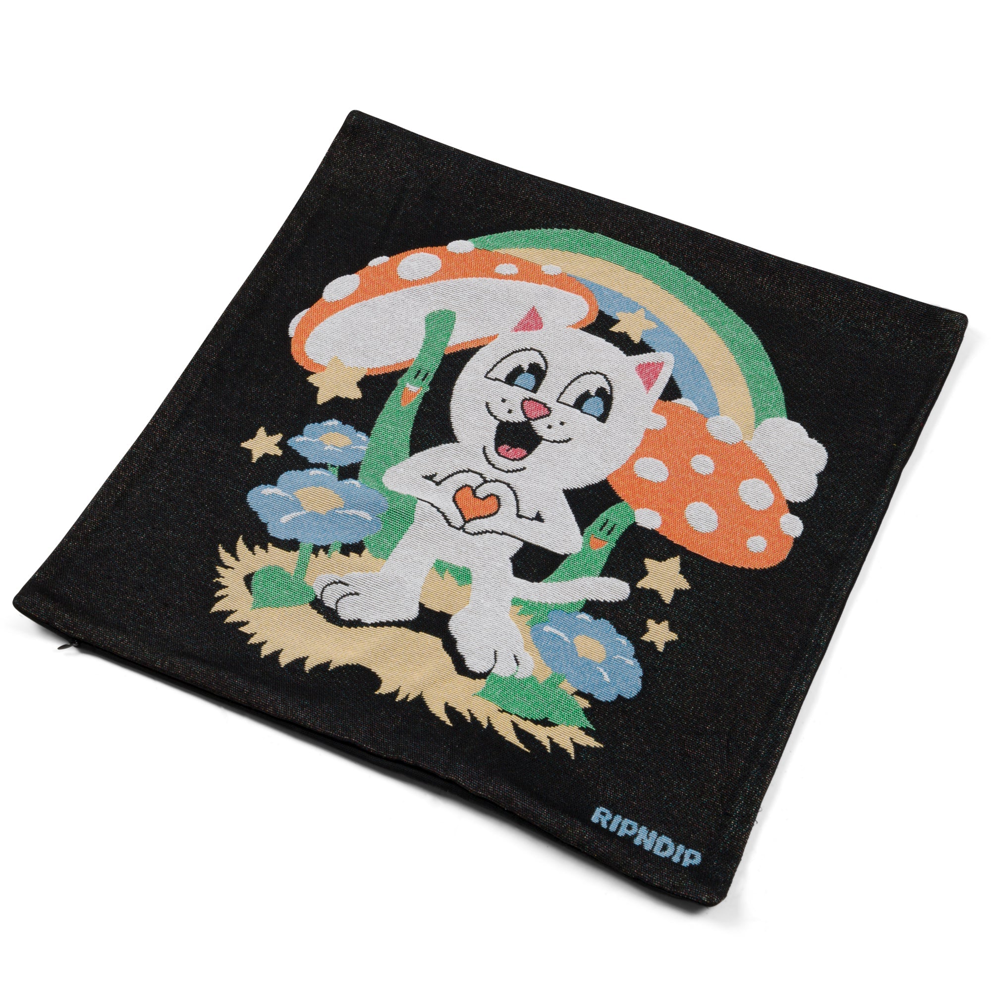 RIPNDIP So Mushroom Pillow Cover (Black)