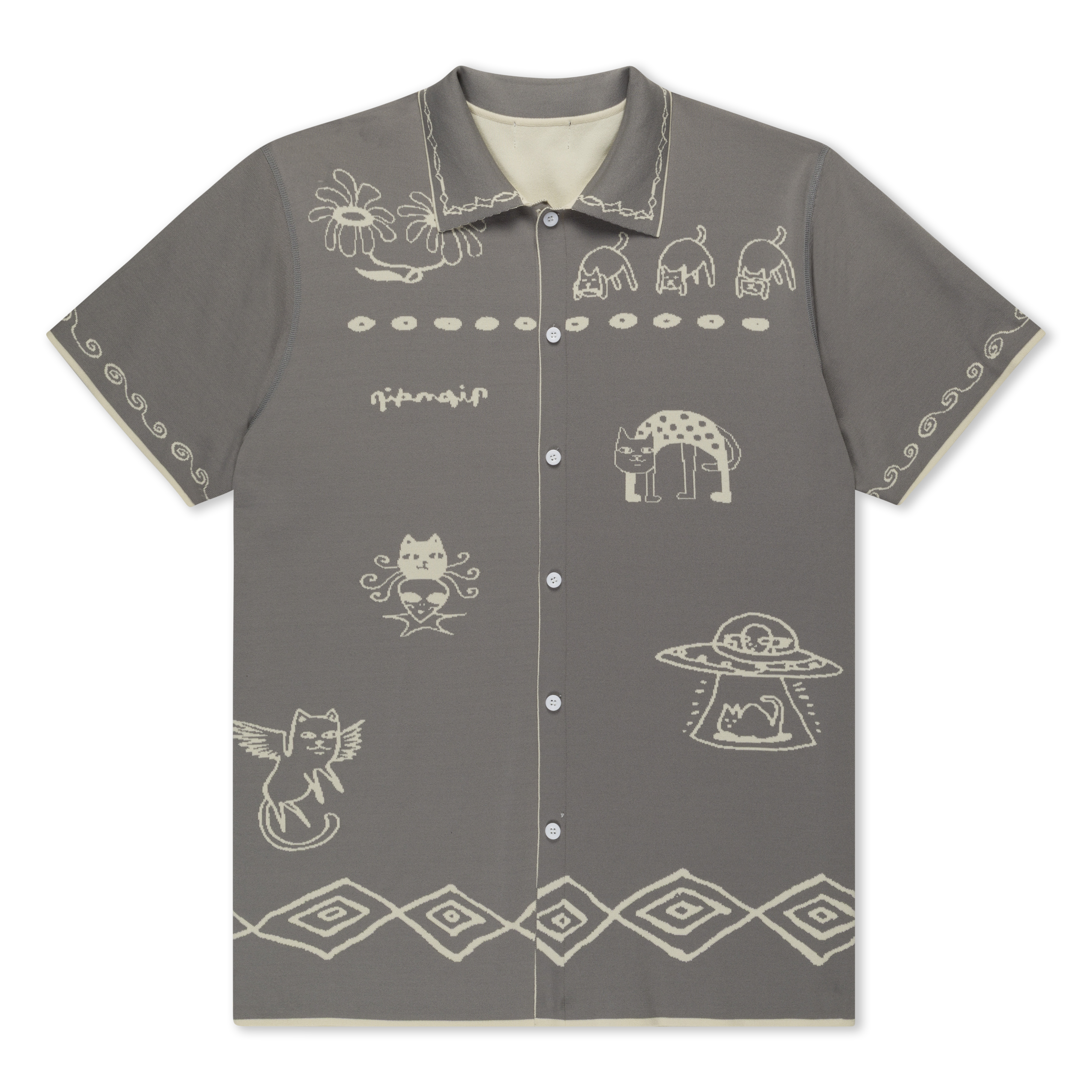 RIPNDIP Blonded Reversible Button Up (Sand / Charcoal)