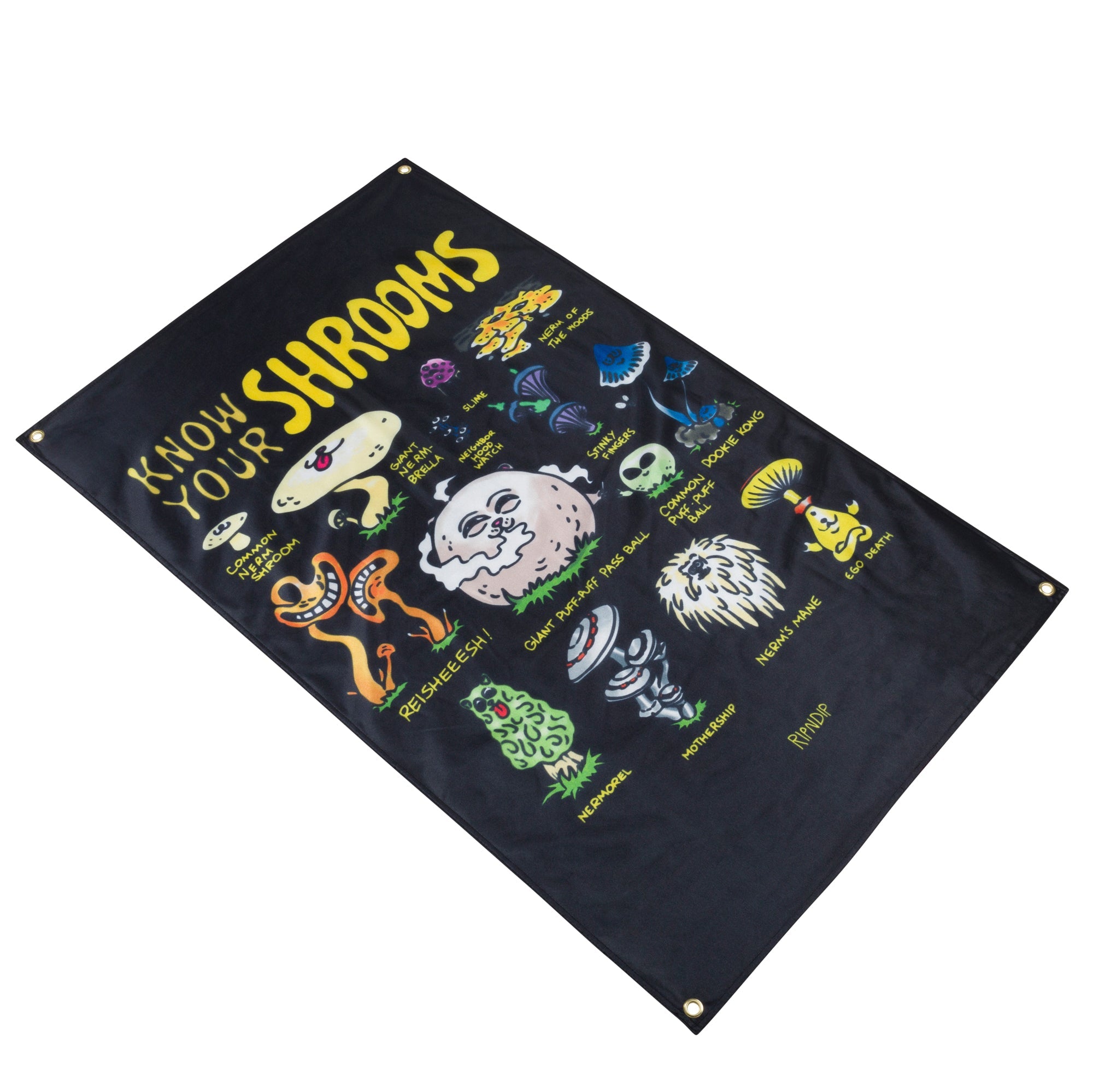 RIPNDIP Know Ur Shrooms Wall Banner (Black)