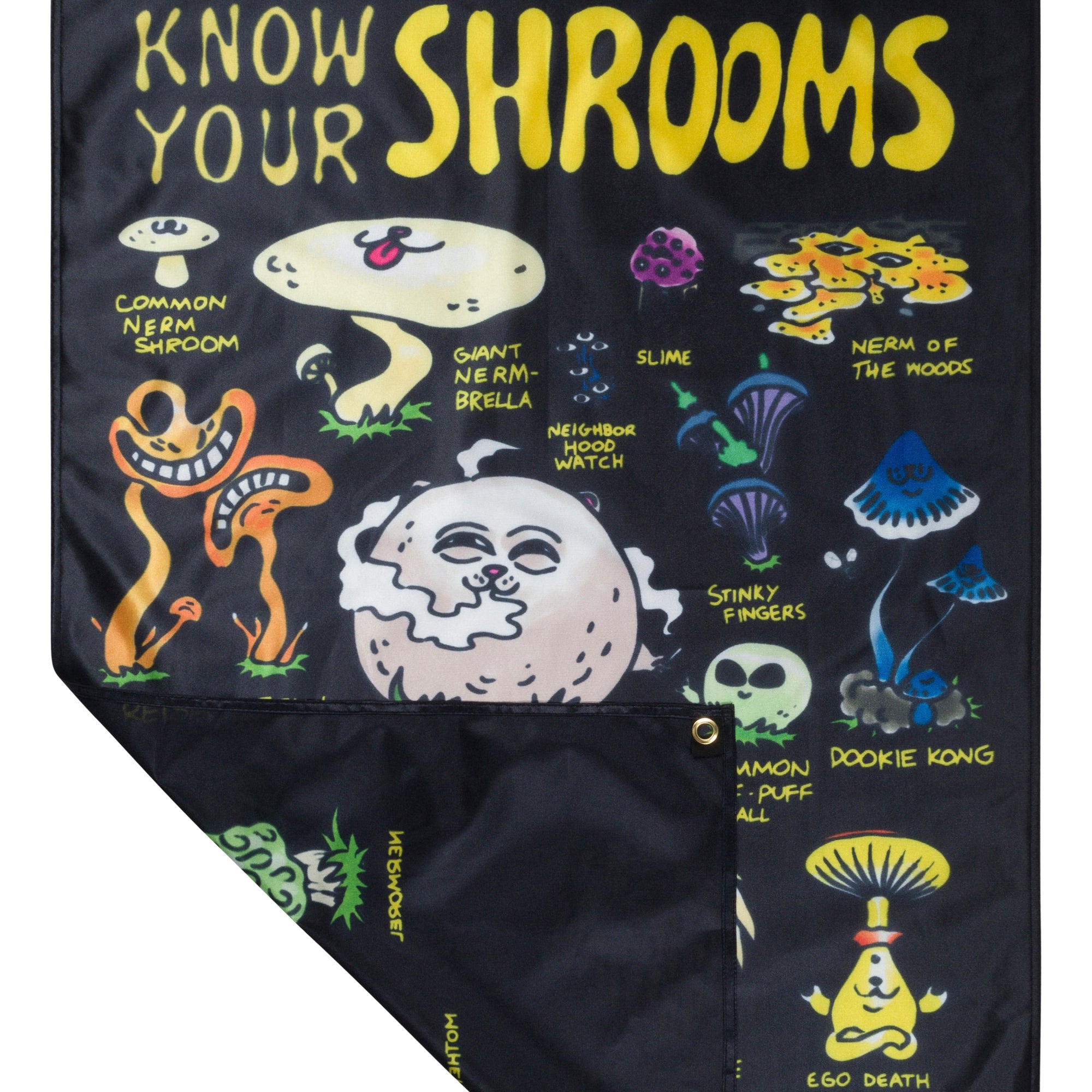 RIPNDIP Know Ur Shrooms Wall Banner (Black)