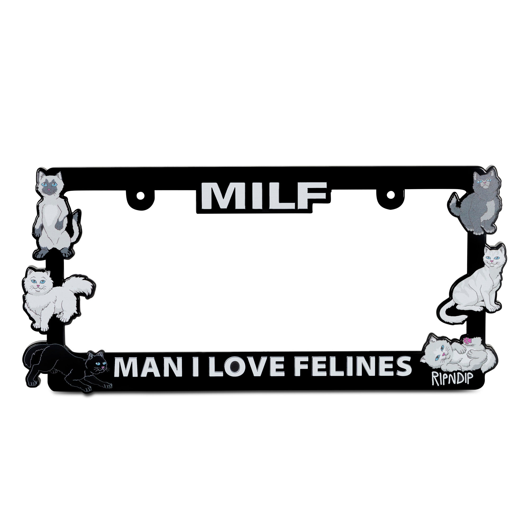 Man I Love Felines License Plate Holder (Black)