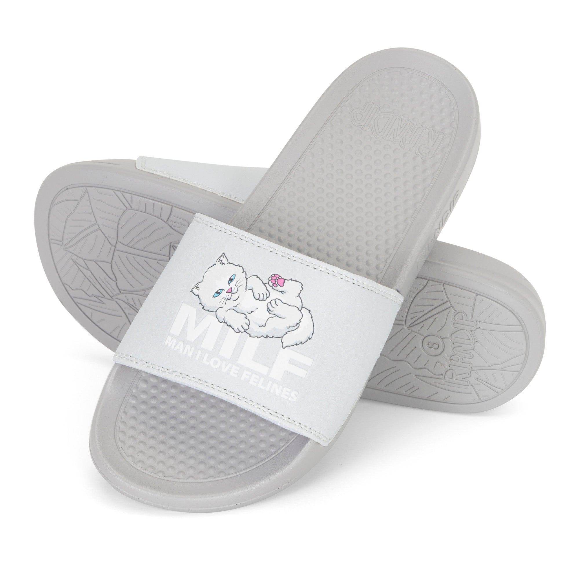 Man I Love Felines Slides (Grey)