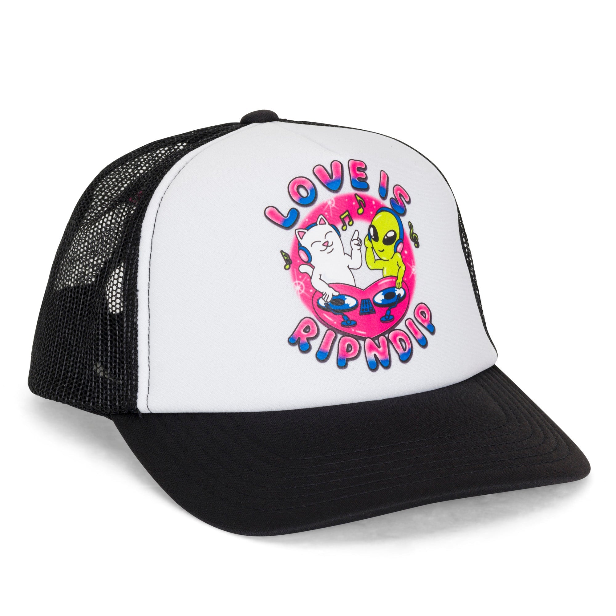 Love Is Ripndip Trucker Hat (White/Black)