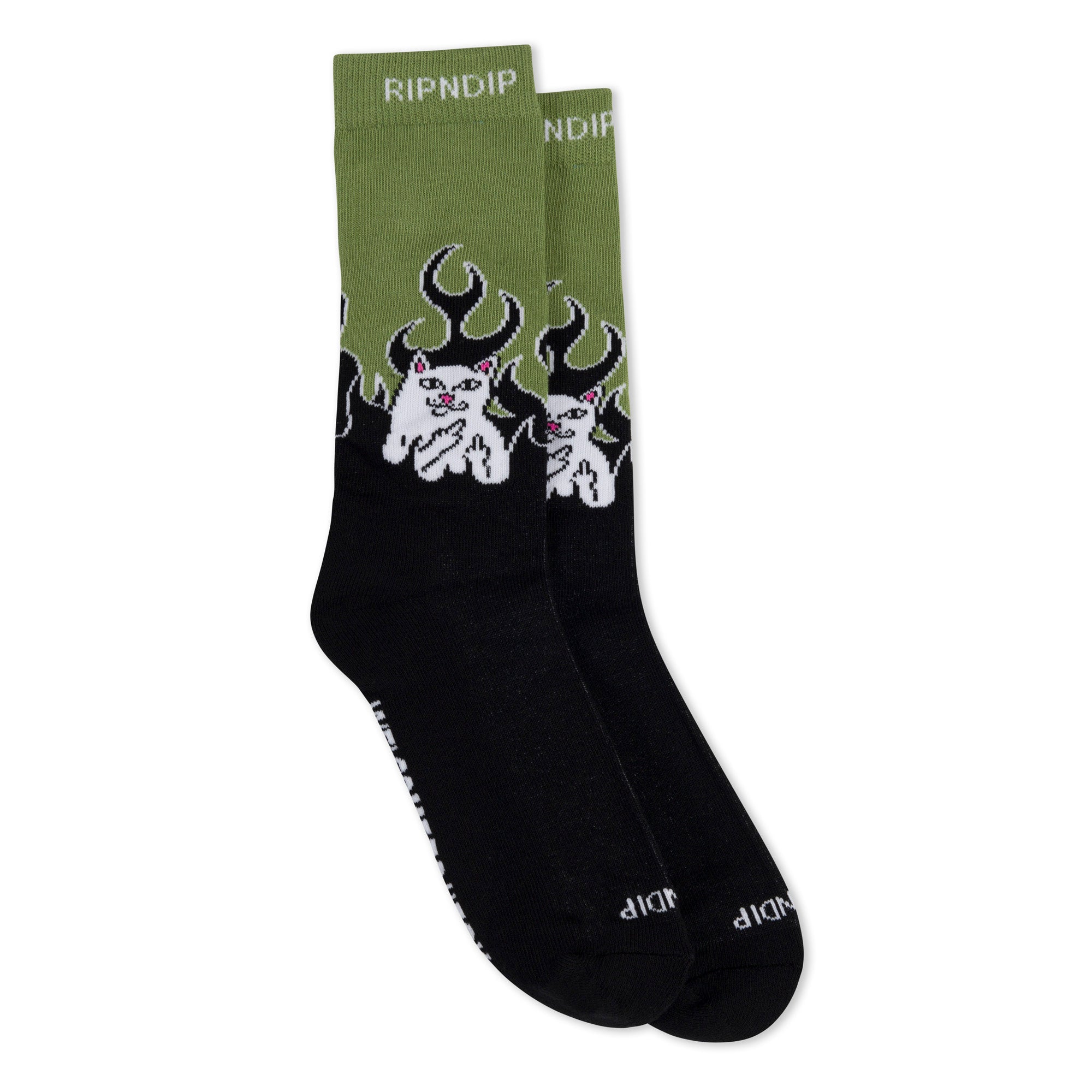 Welcome To Heck Socks (Black/Light Forest)