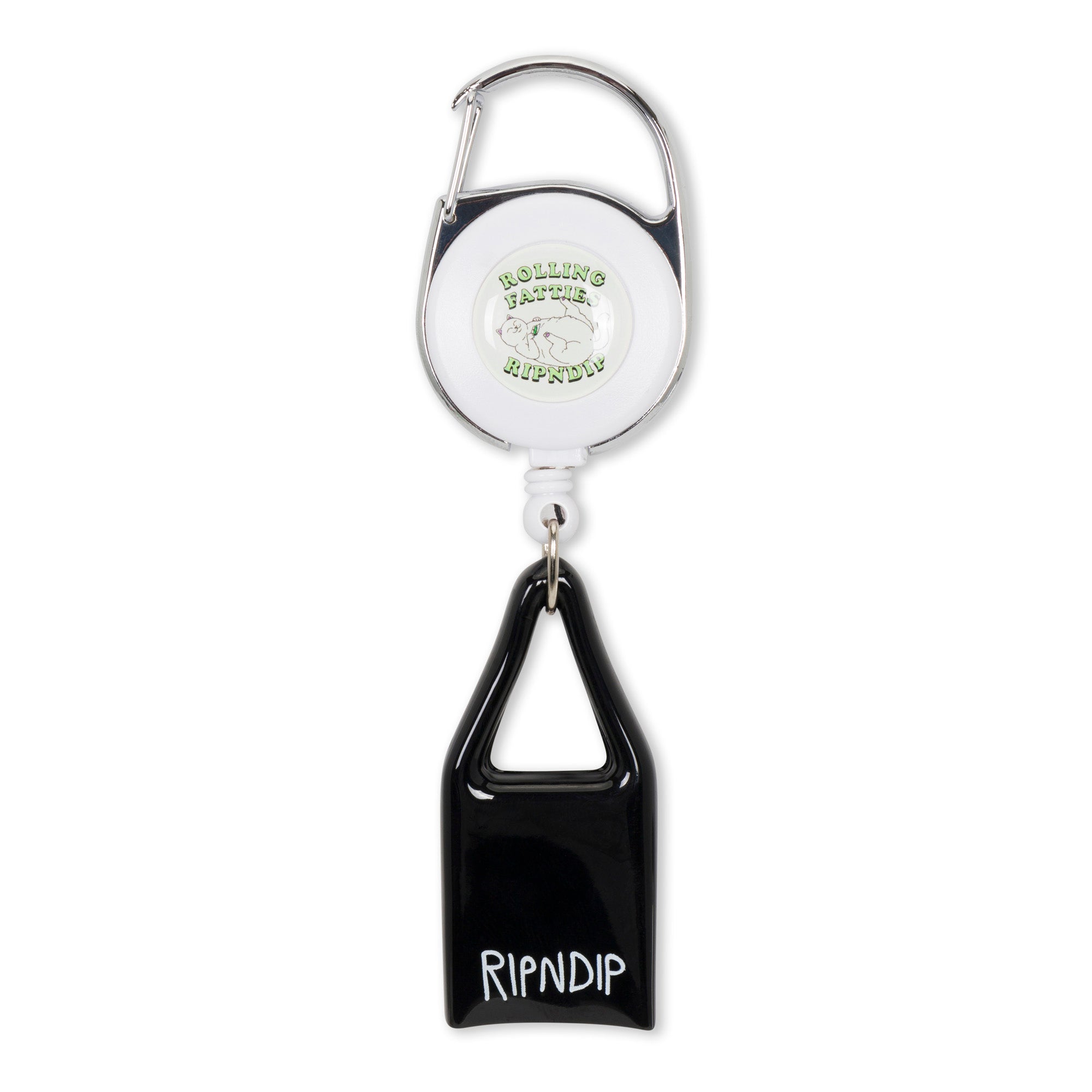 Rolling Fatties Lighter Leash Keychain (Silver/Black )